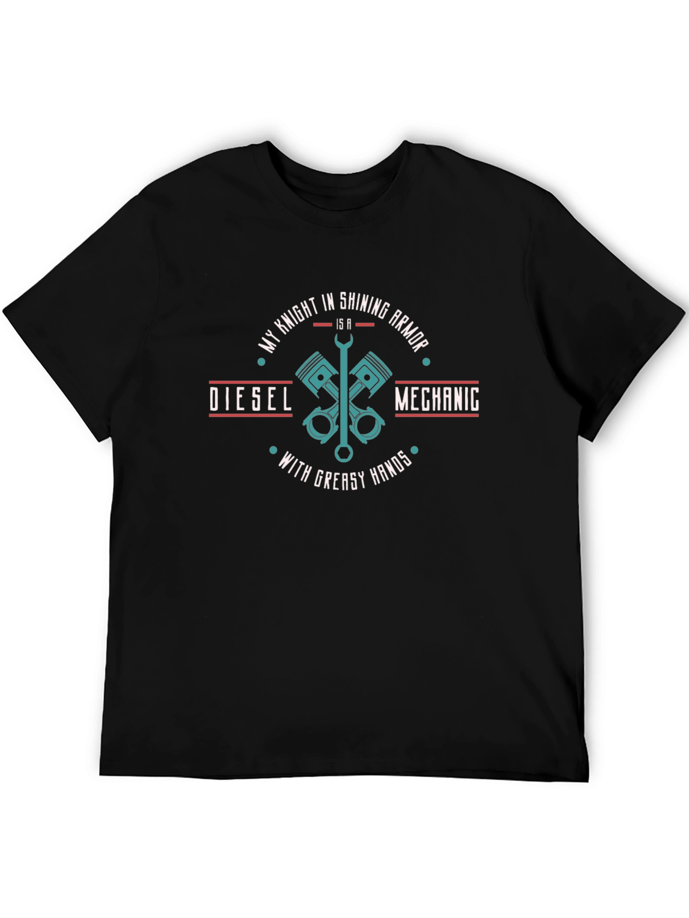 Diesel Mechanic T-Shirt: Knight in Shining Armor Design
