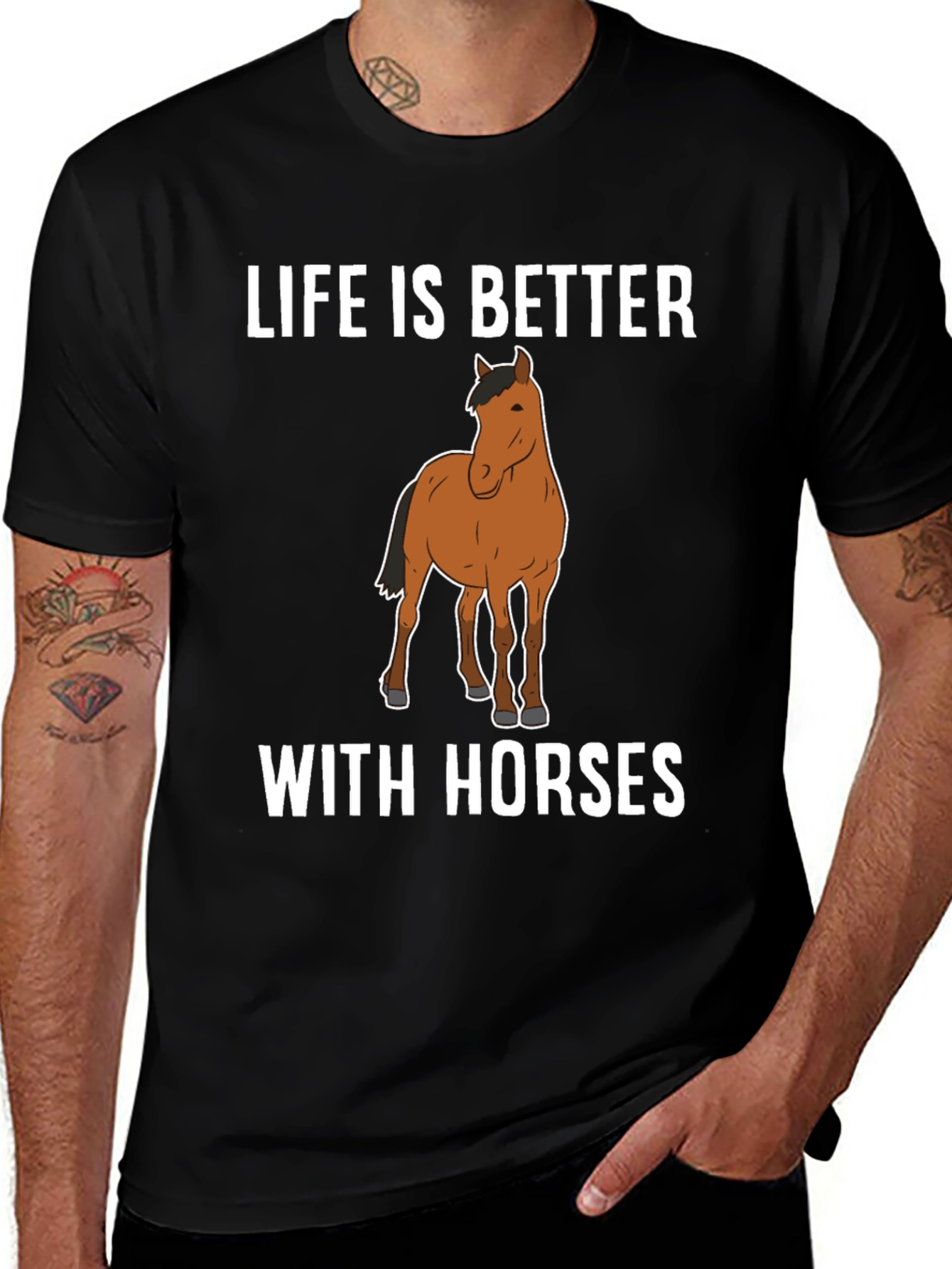 Life Is Better with Horses Graphic T-Shirt