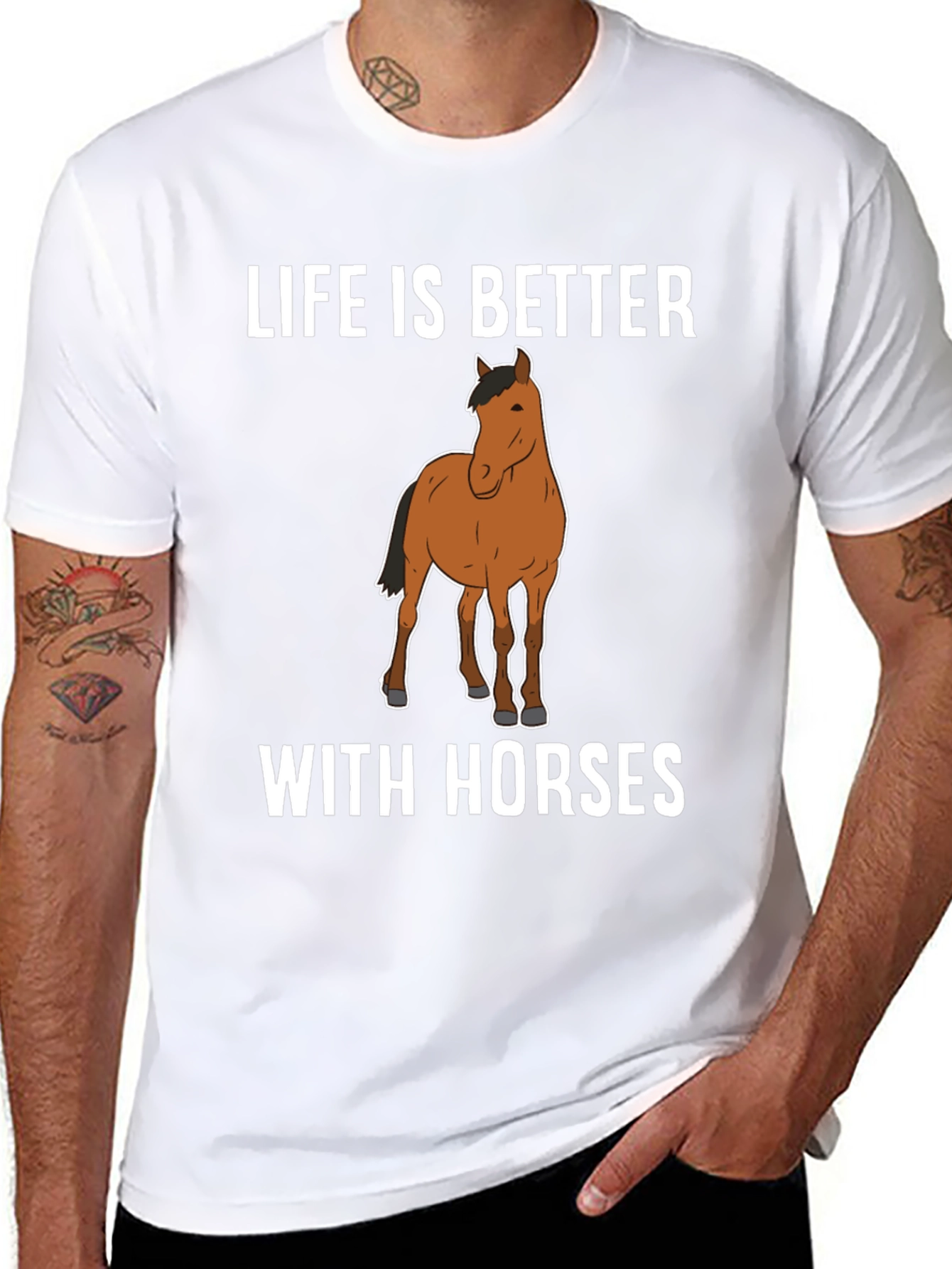Life Is Better with Horses Graphic T-Shirt