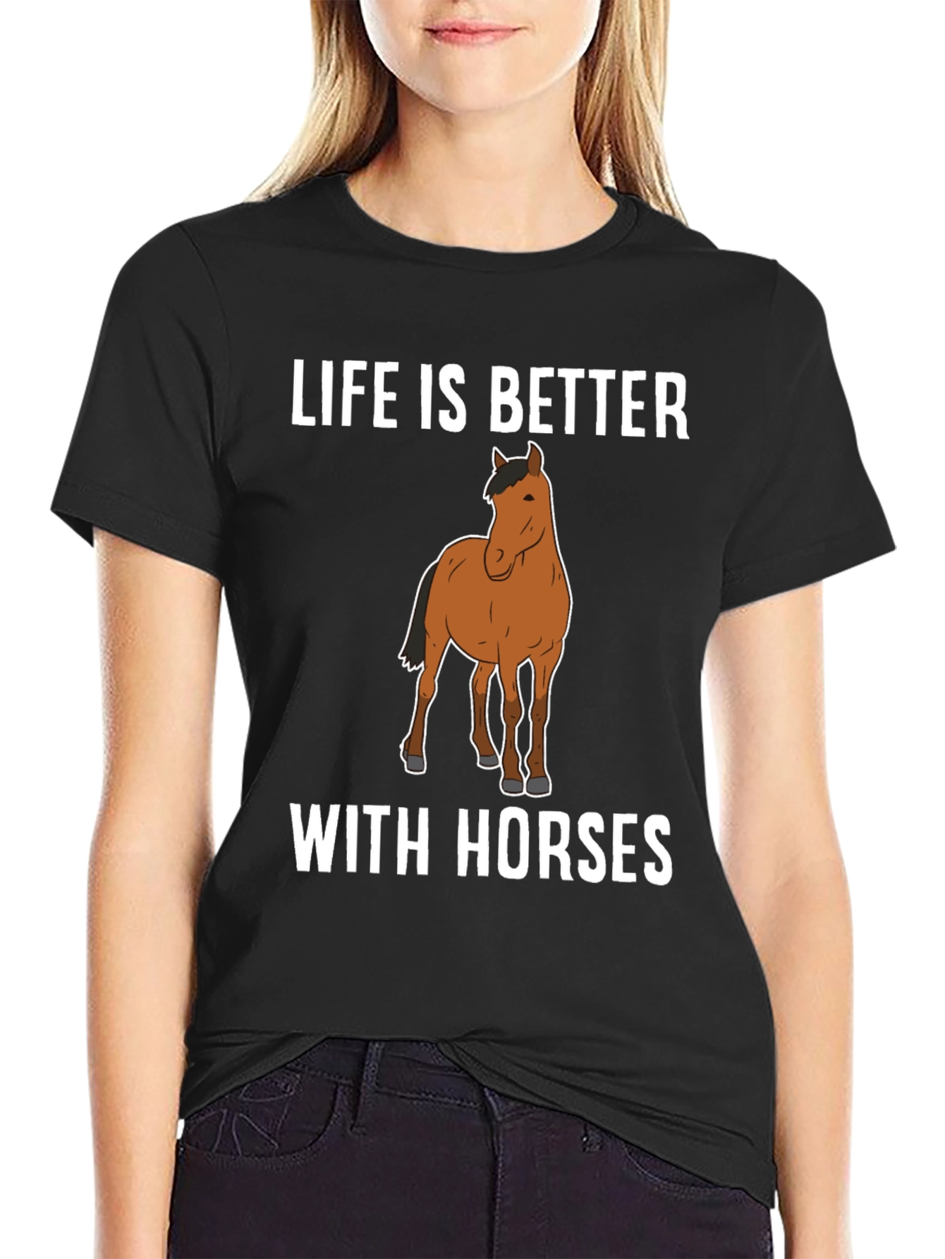 Life Is Better with Horses Graphic T-Shirt
