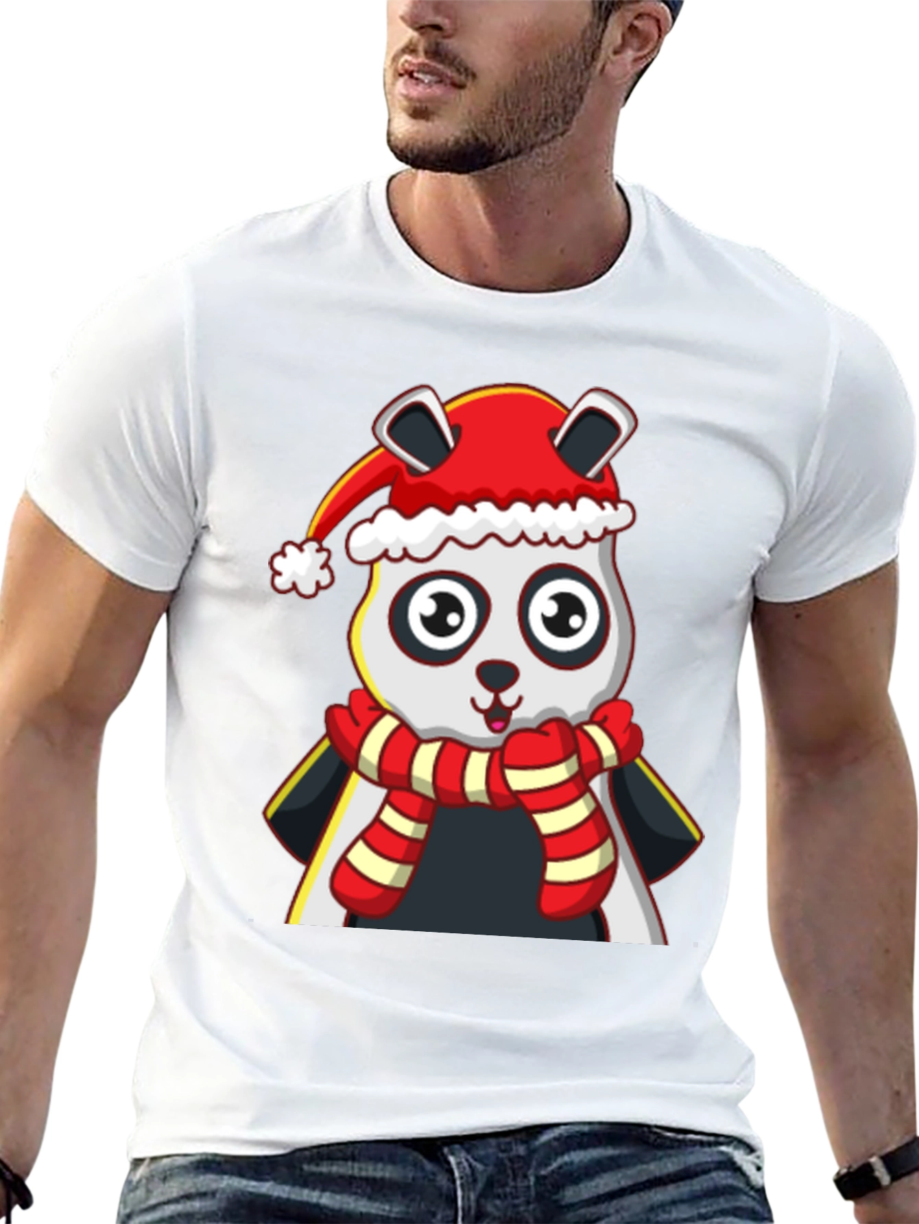 Festive Panda T-Shirt - Holiday Style