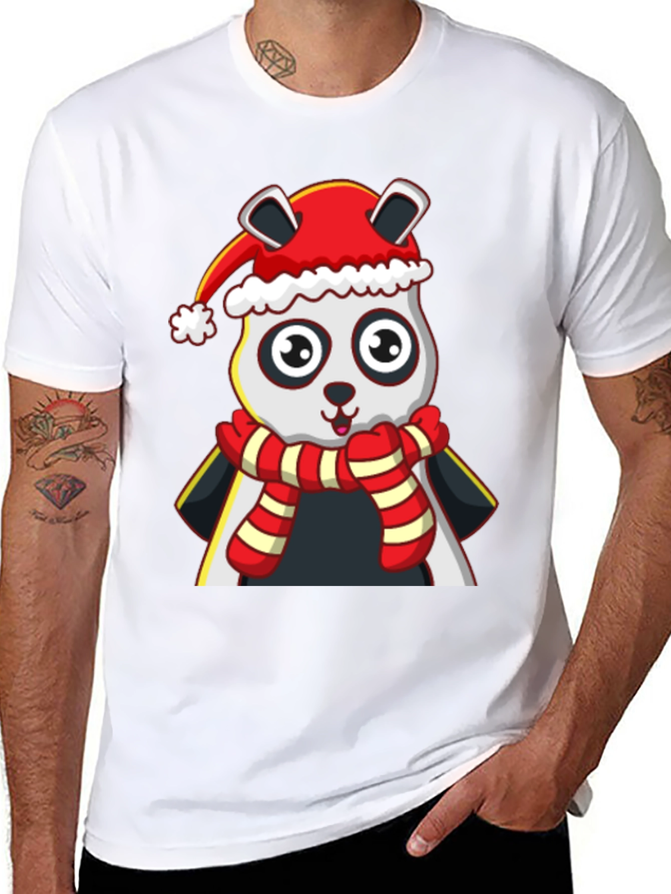 Festive Panda T-Shirt - Holiday Style