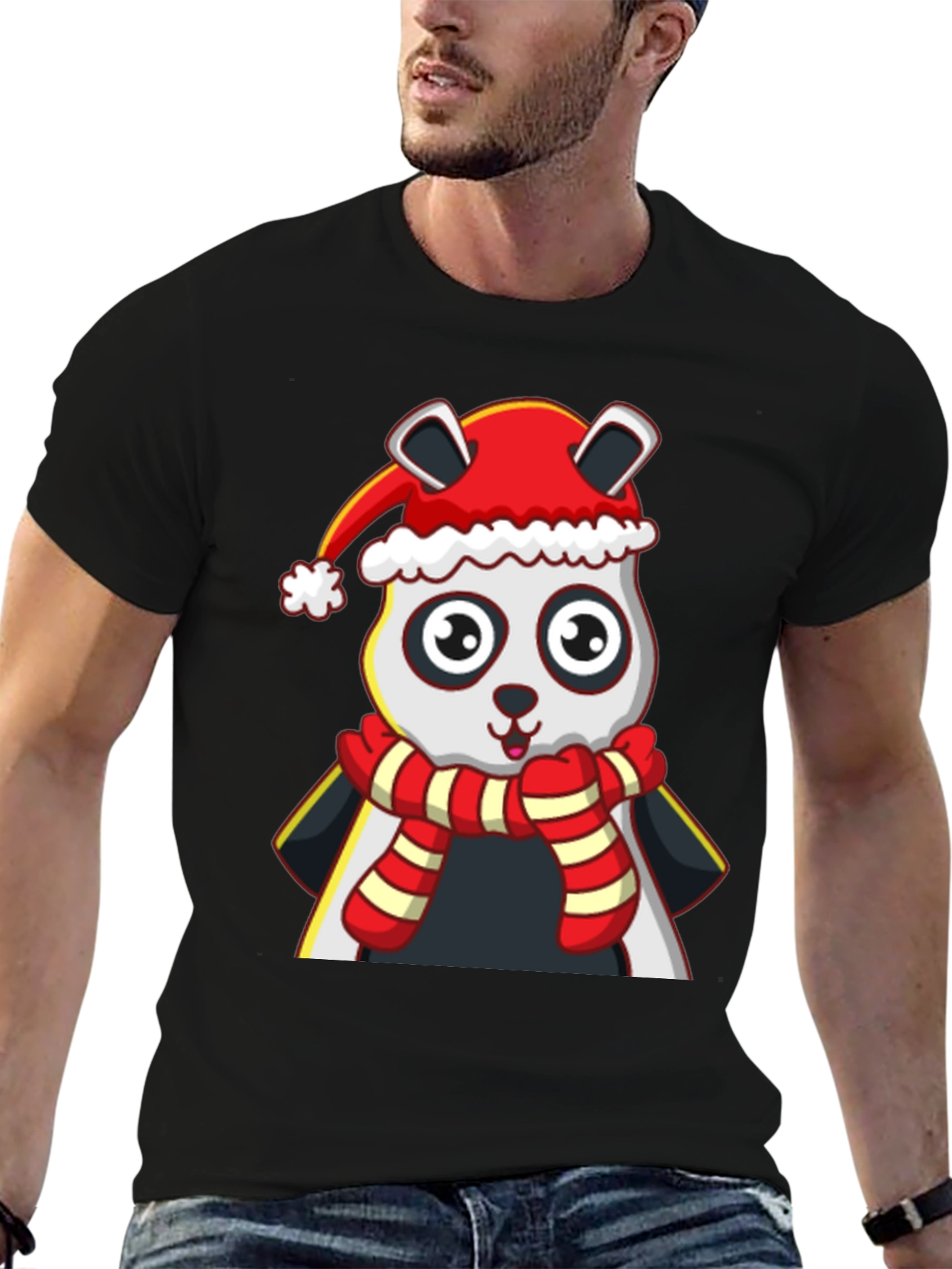 Festive Panda T-Shirt - Holiday Style