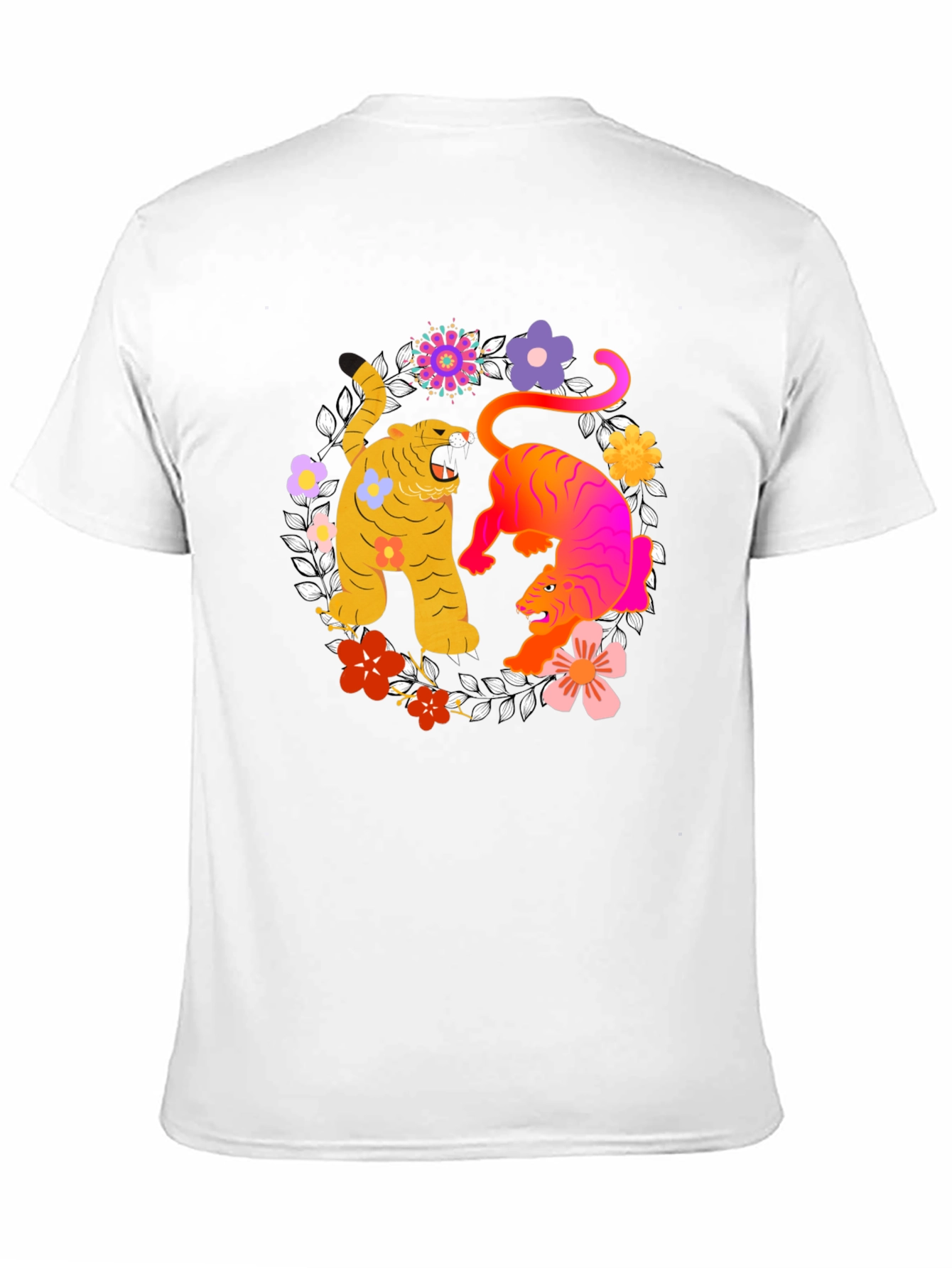 Tiger Floral Graphic Tee - Stylish Unisex Shirt