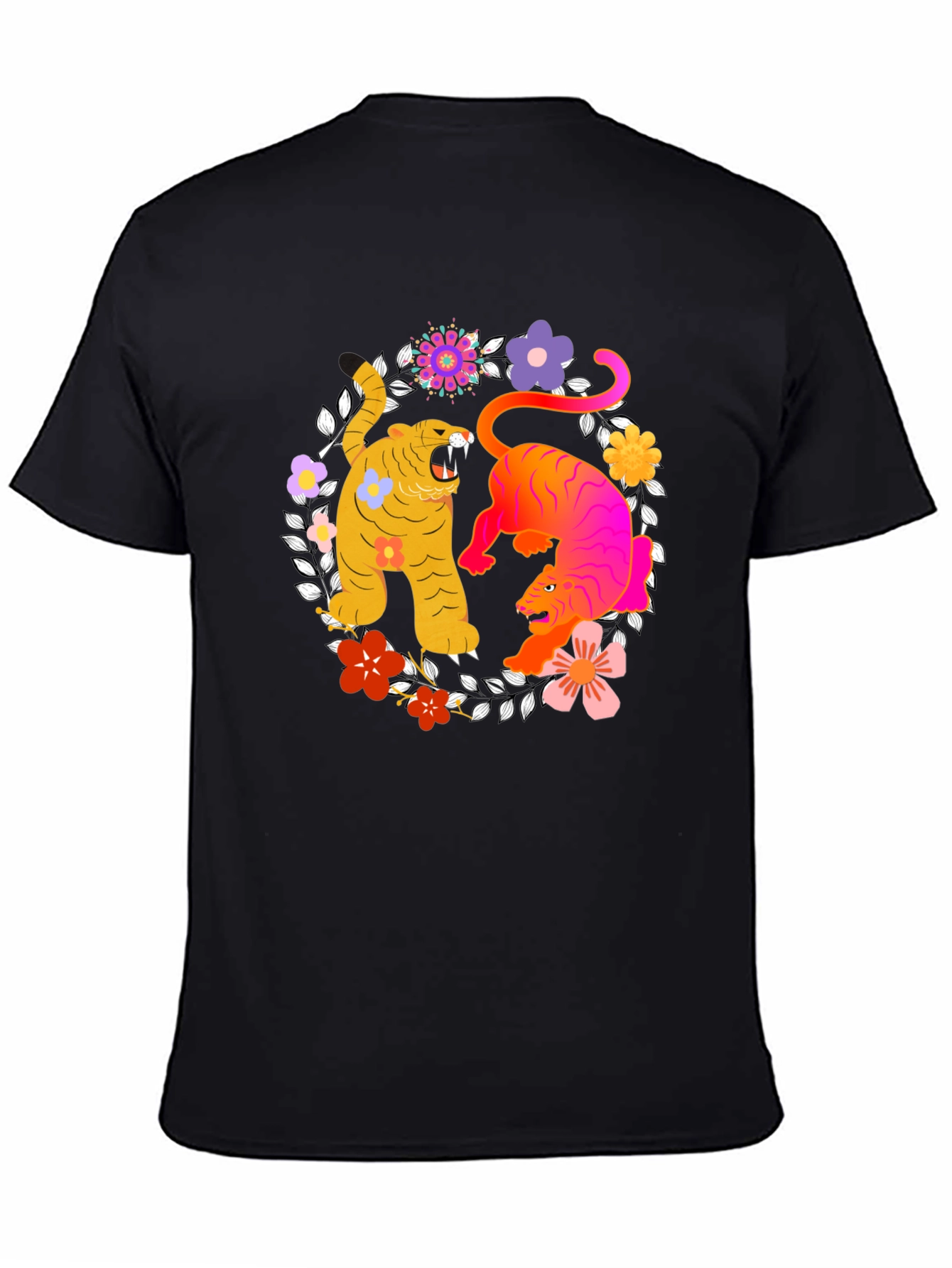 Tiger Floral Graphic Tee - Stylish Unisex Shirt