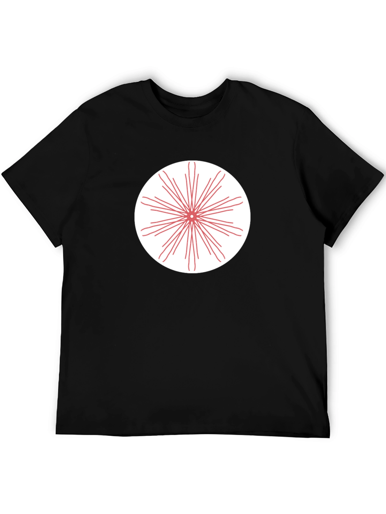 Black T-Shirt with Radial Burst Graphic