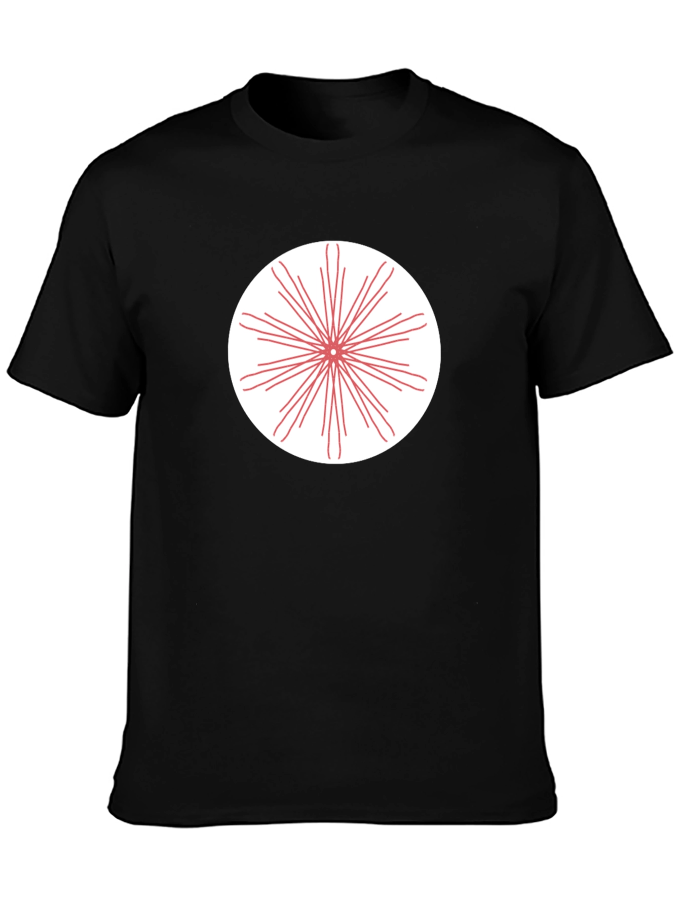 Black T-Shirt with Radial Burst Graphic