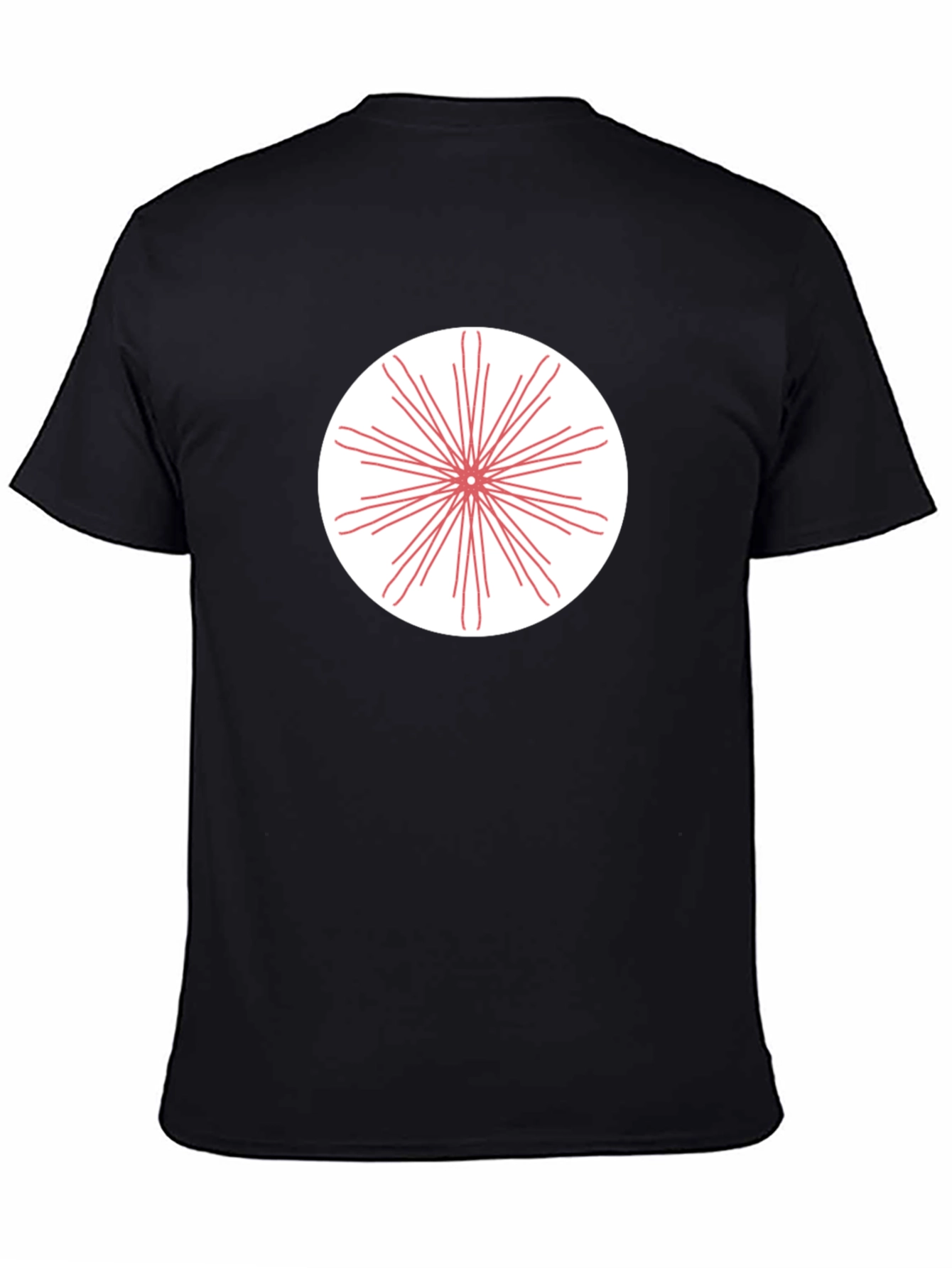 Black T-Shirt with Radial Burst Graphic