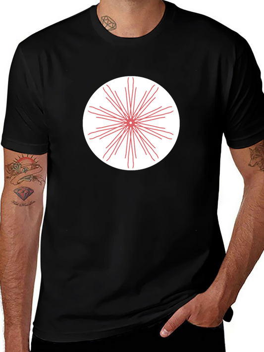 Black T-Shirt with Radial Burst Graphic