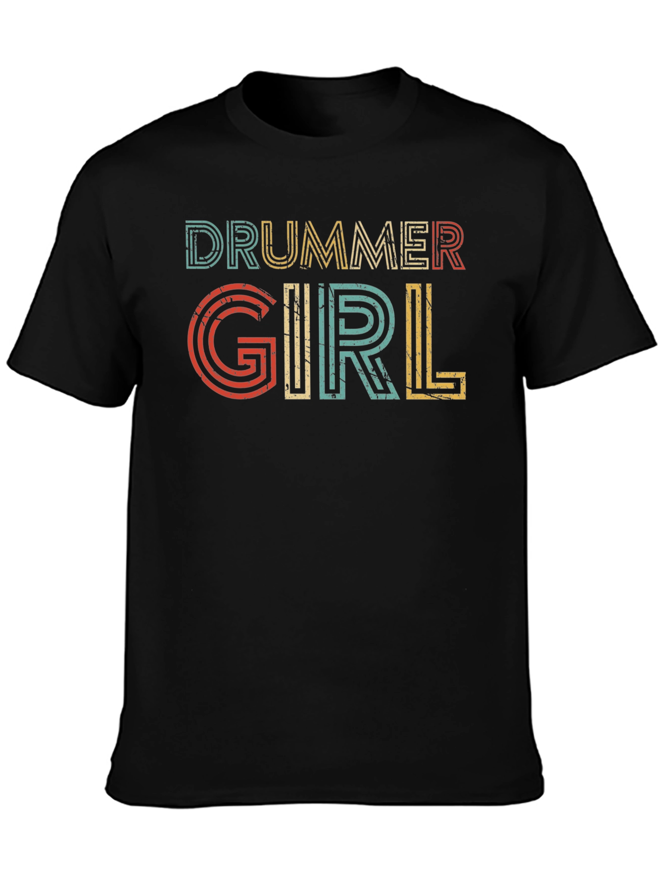 Drummer Girl Retro Style Tee