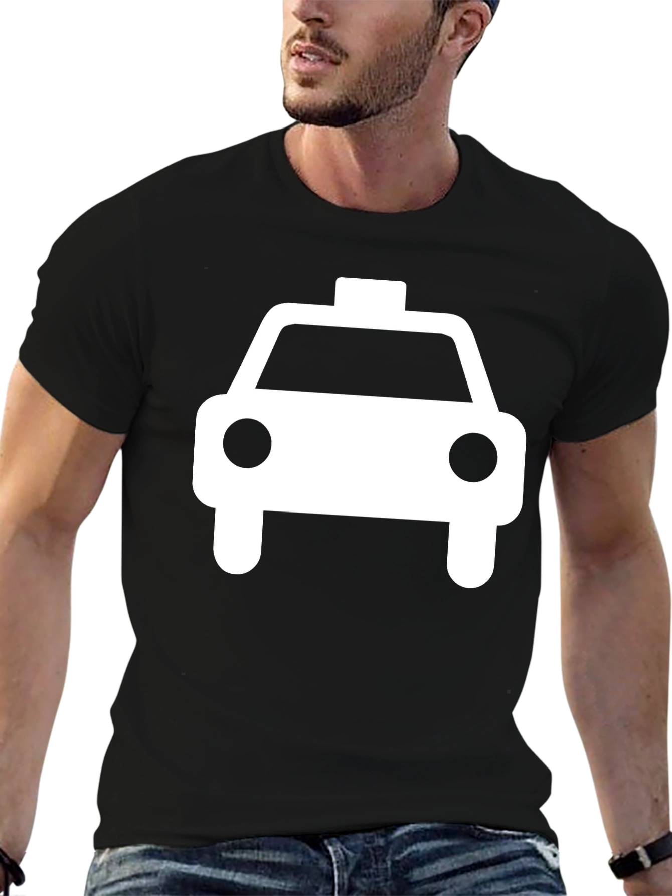 Taxi Graphic T-Shirt - Black Crew Neck Tee