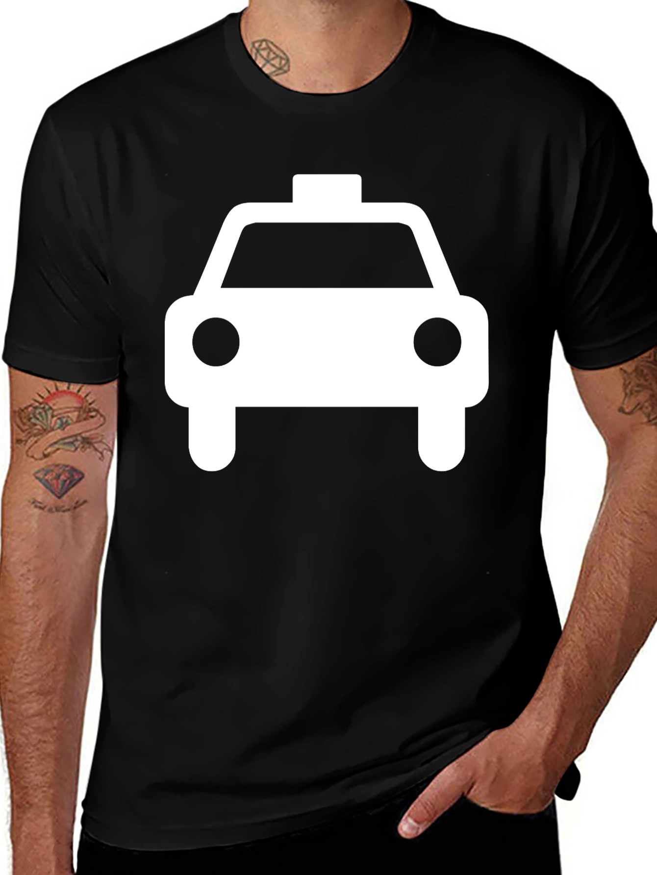 Taxi Graphic T-Shirt - Black Crew Neck Tee