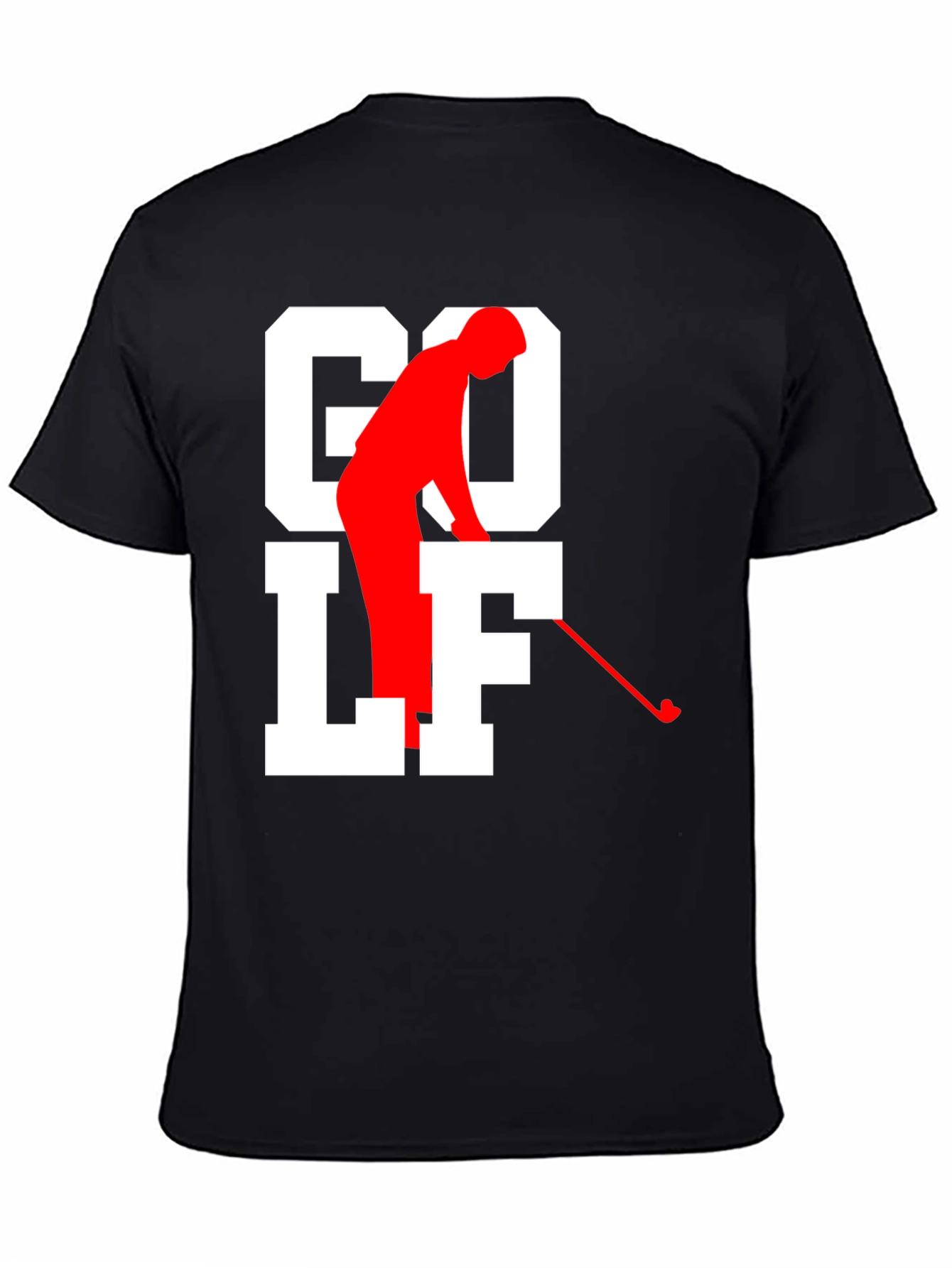 Golf Tee Black T-shirt - Golfer Silhouette
