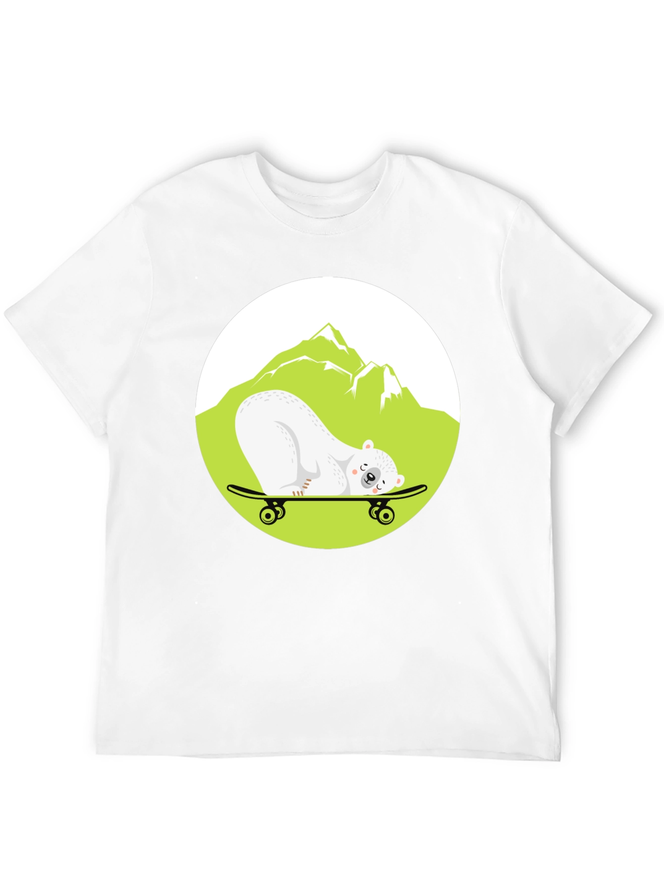 Cool Bear Skateboarder Graphic Tee - Black