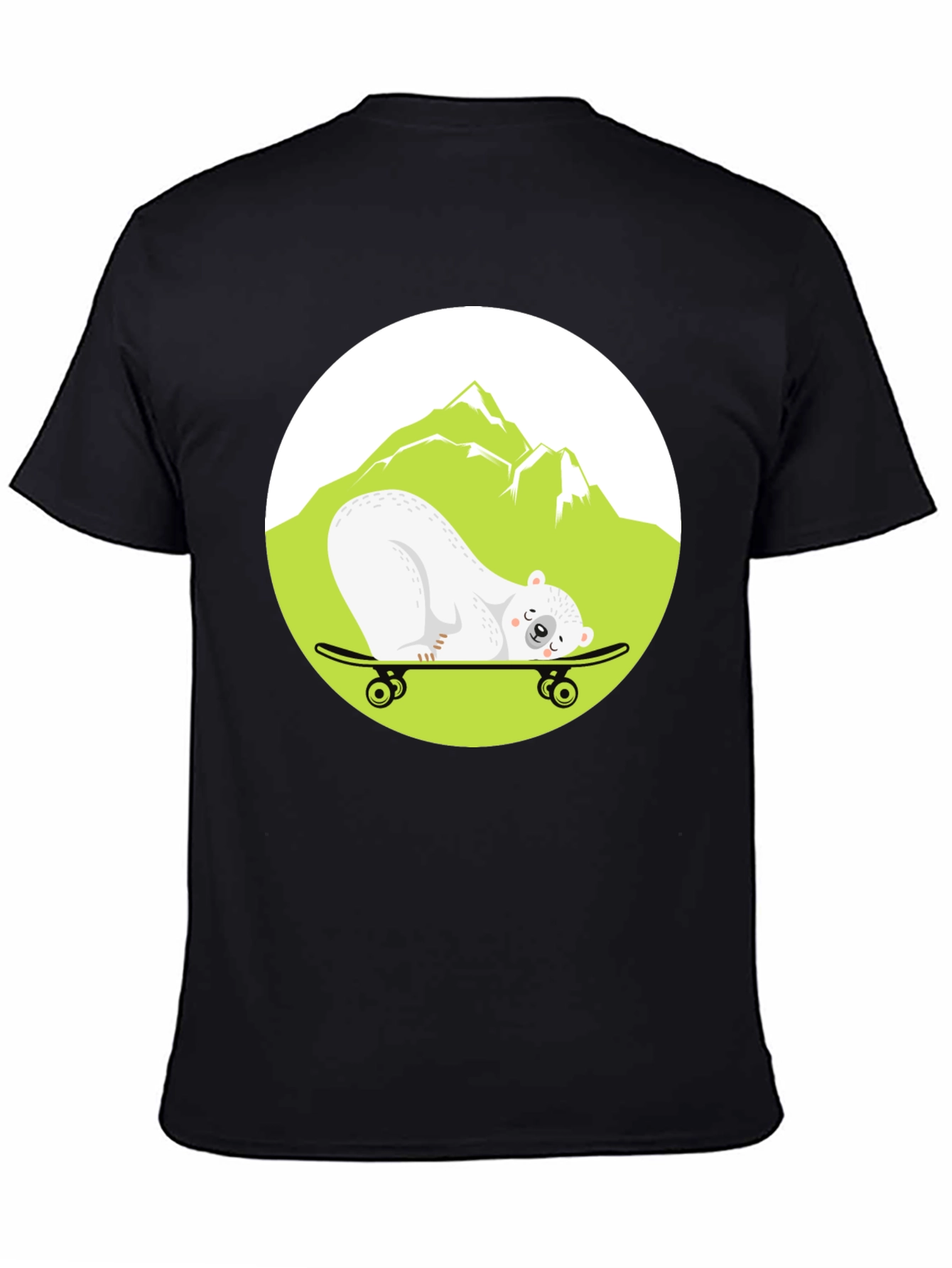 Cool Bear Skateboarder Graphic Tee - Black