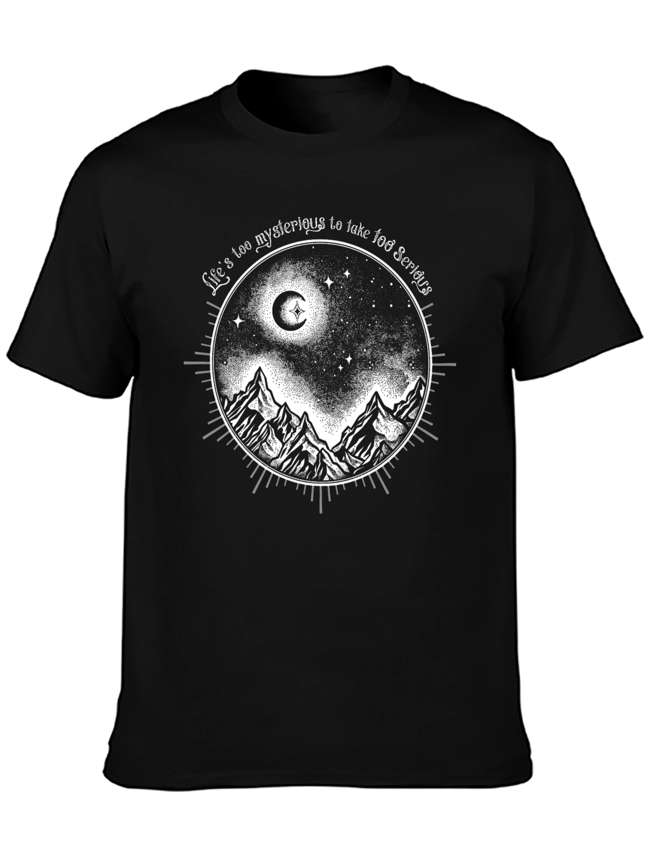 Mysterious Mountain Graphic Tee - Black