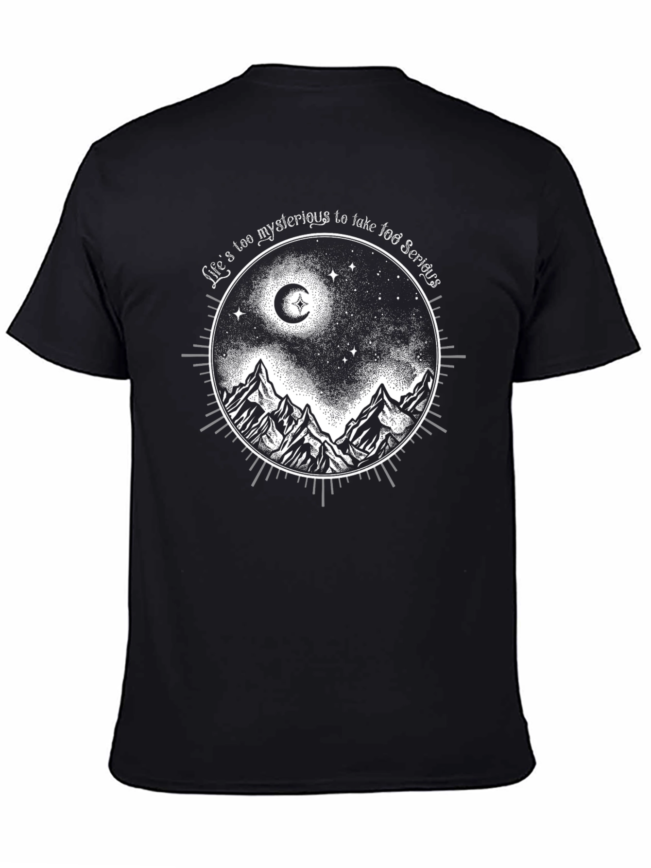 Mysterious Mountain Graphic Tee - Black