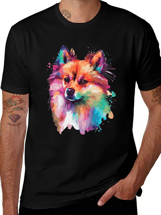Dog Portrait Graphic Black T-Shirt