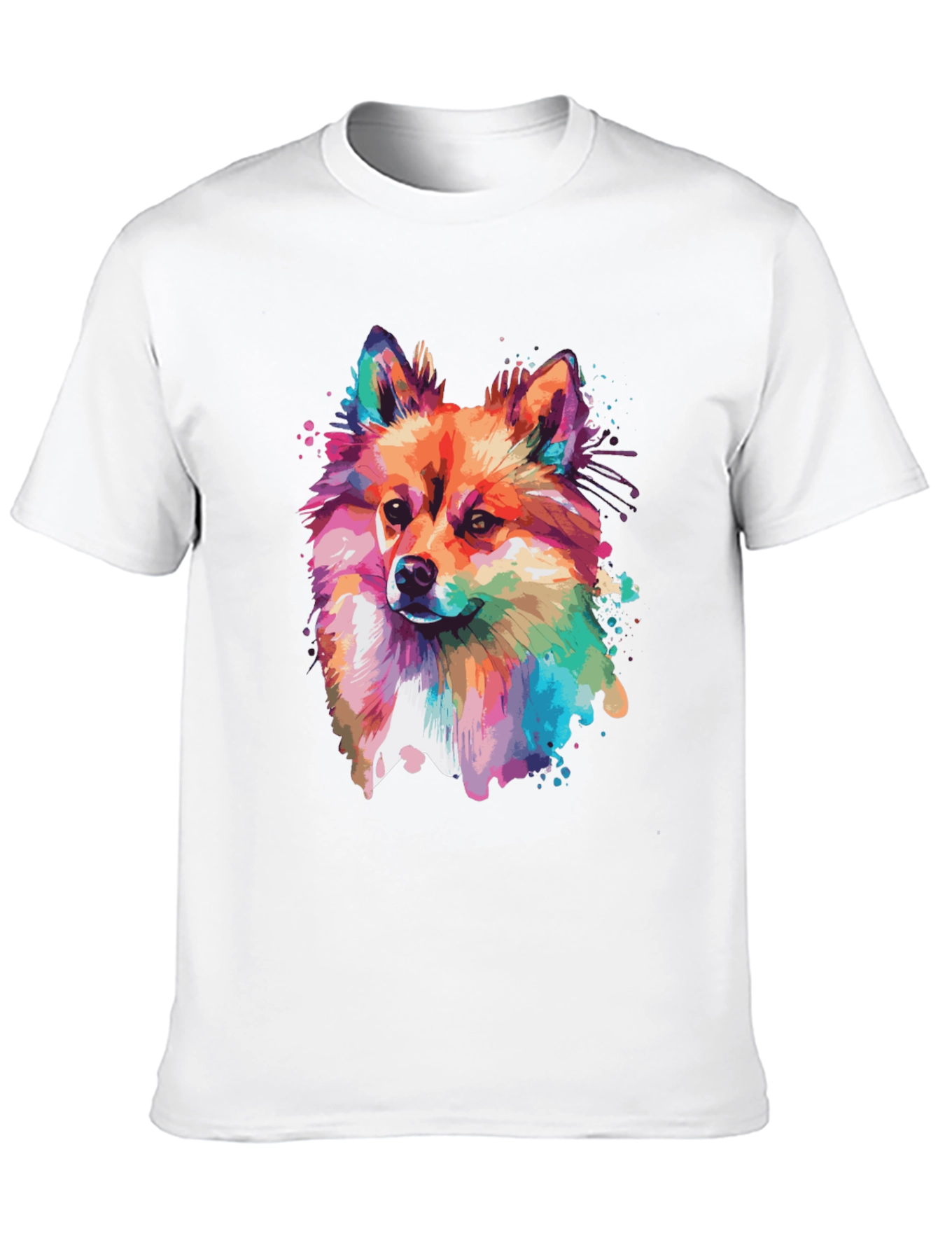 Dog Portrait Graphic Black T-Shirt