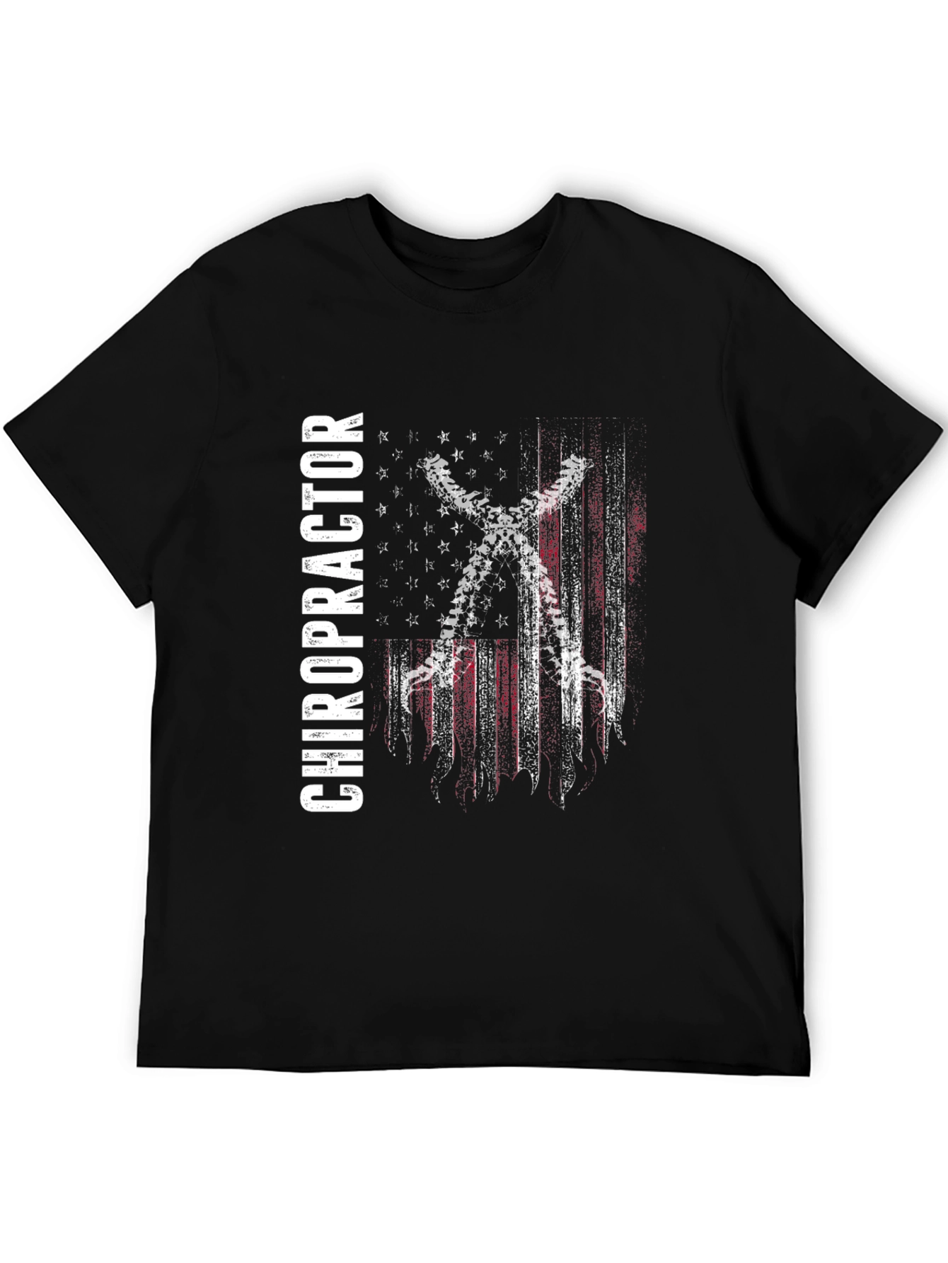 Chiropractor American Flag T-Shirt - Black