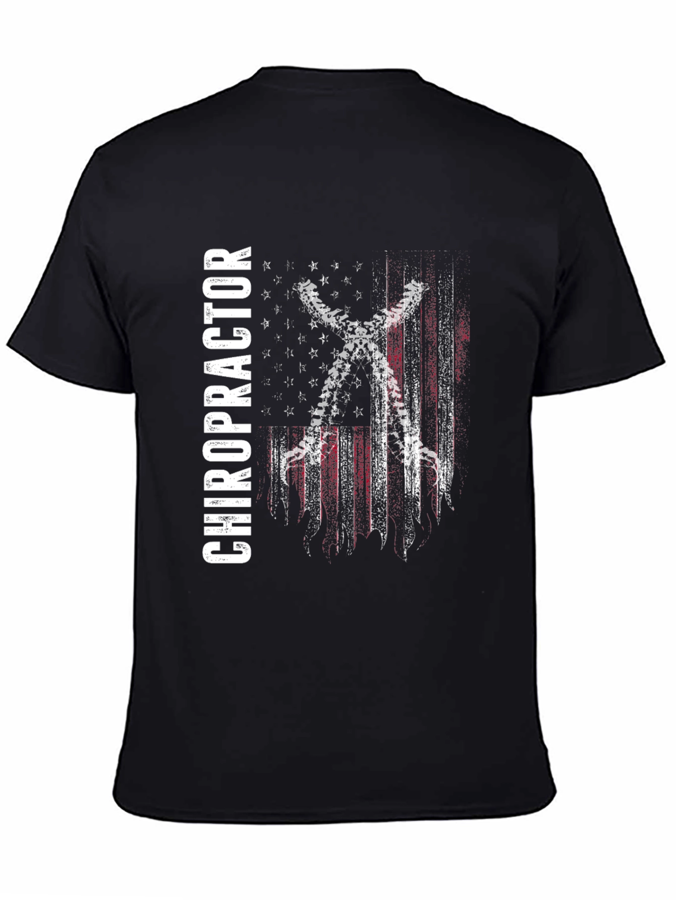 Chiropractor American Flag T-Shirt - Black