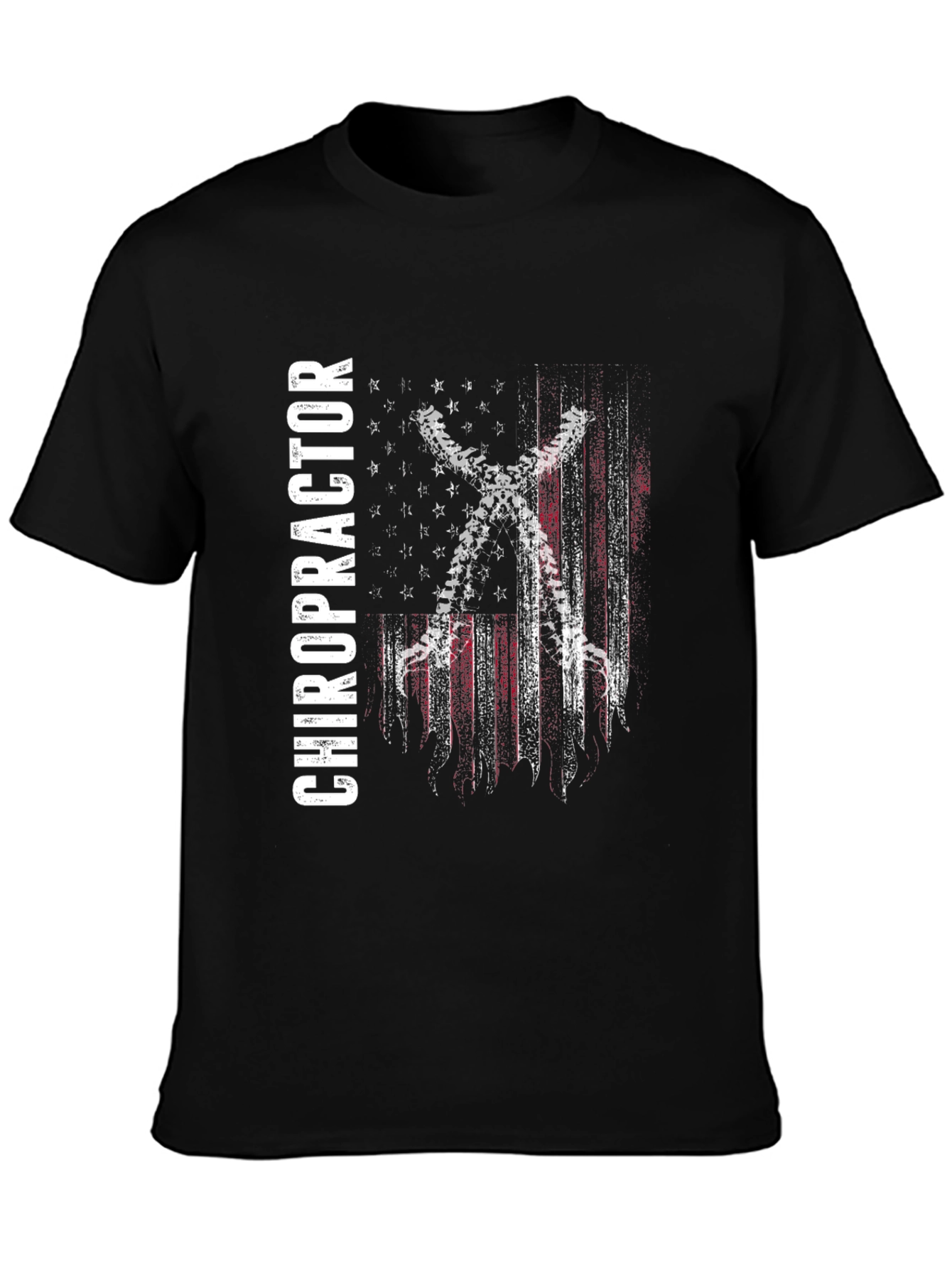 Chiropractor American Flag T-Shirt - Black