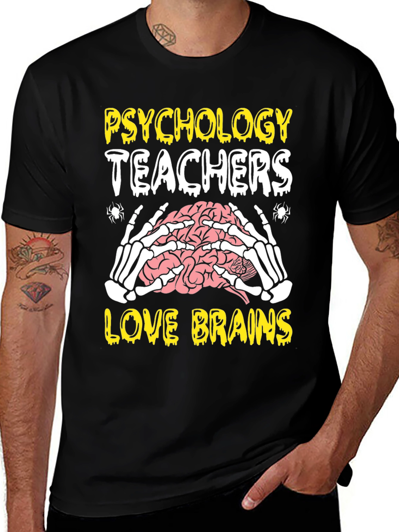 Psychology Teachers Love Brains Halloween T-Shirt