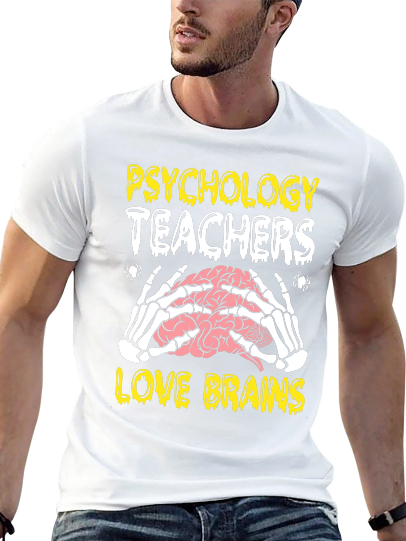 Psychology Teachers Love Brains Halloween T-Shirt