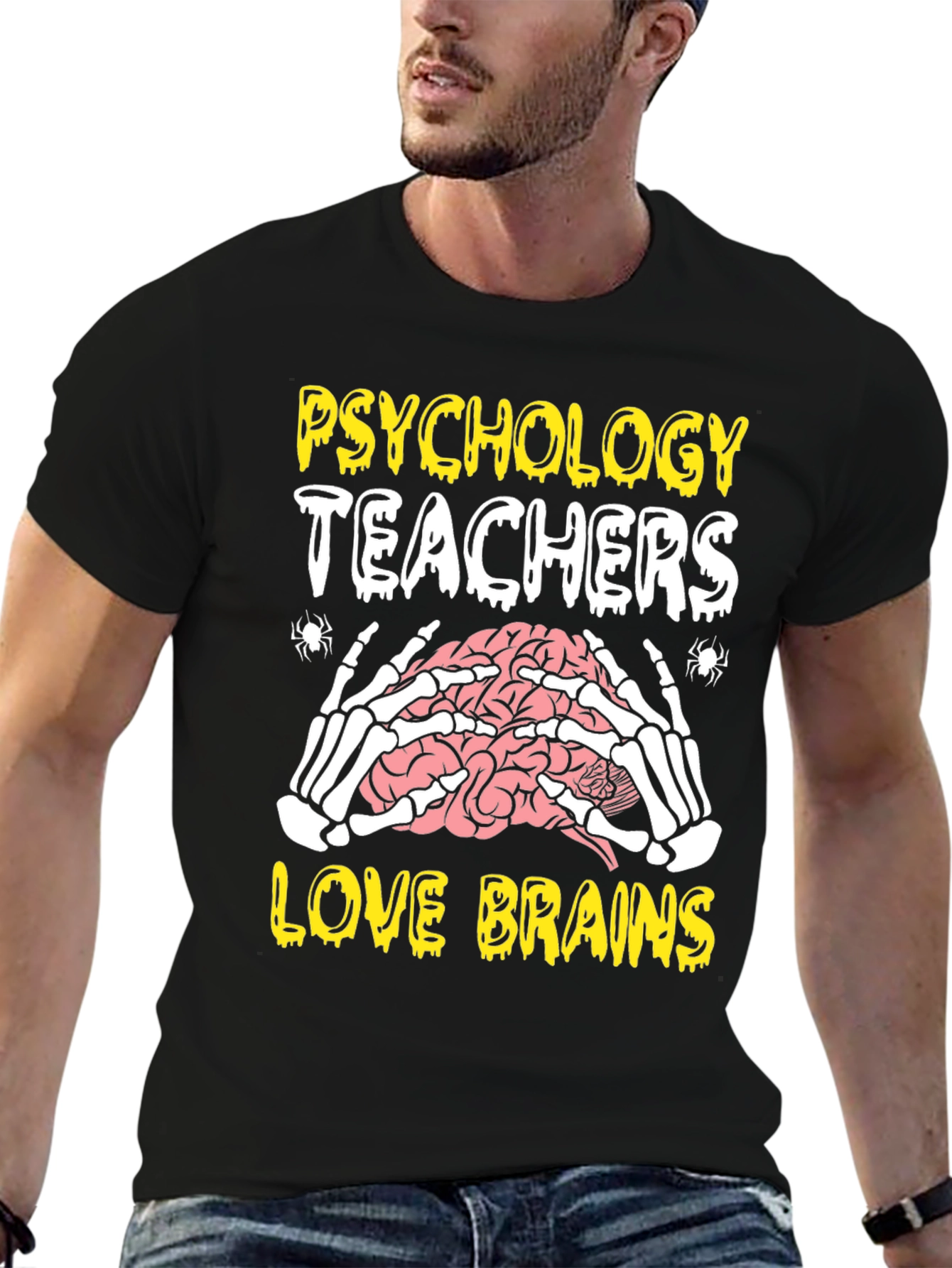 Psychology Teachers Love Brains Halloween T-Shirt