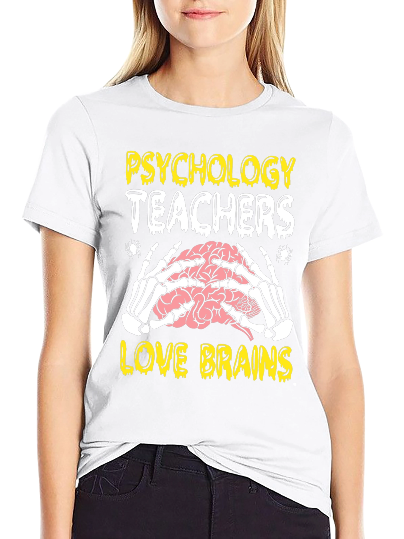 Psychology Teachers Love Brains Halloween T-Shirt
