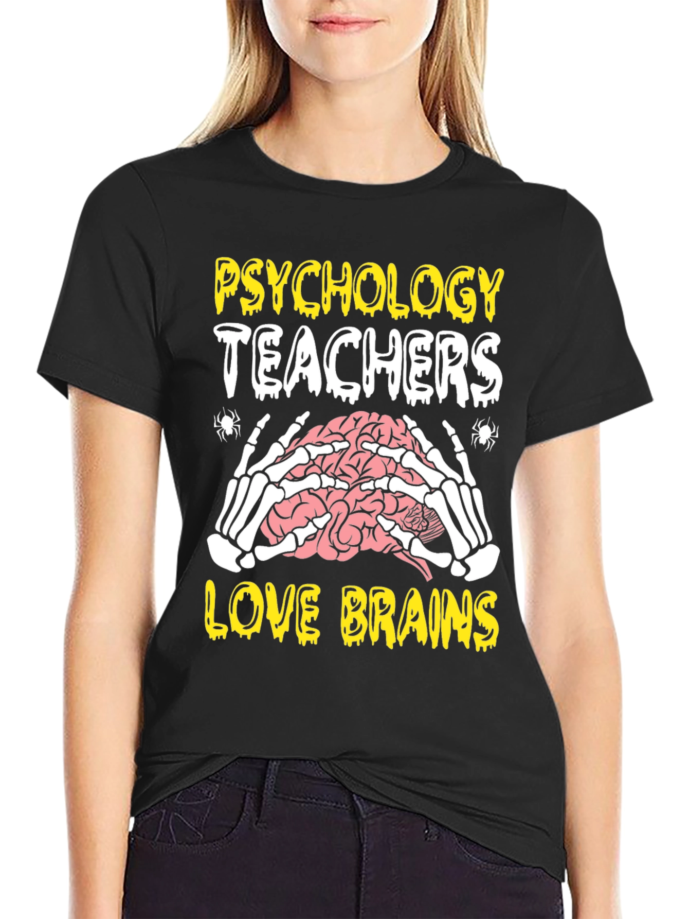 Psychology Teachers Love Brains Halloween T-Shirt