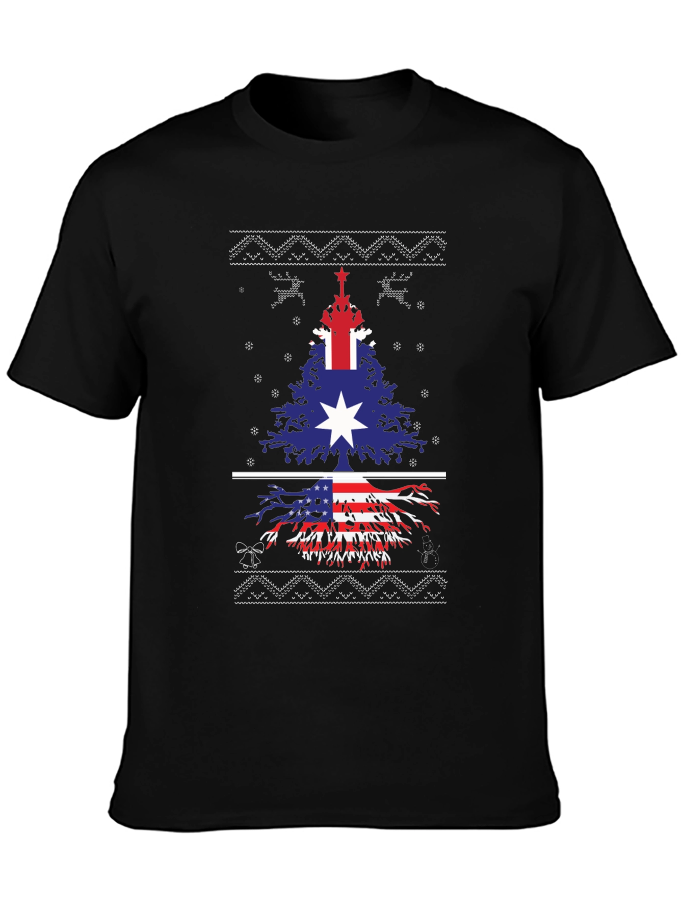 Festive Dual Flag Tree Graphic Tee