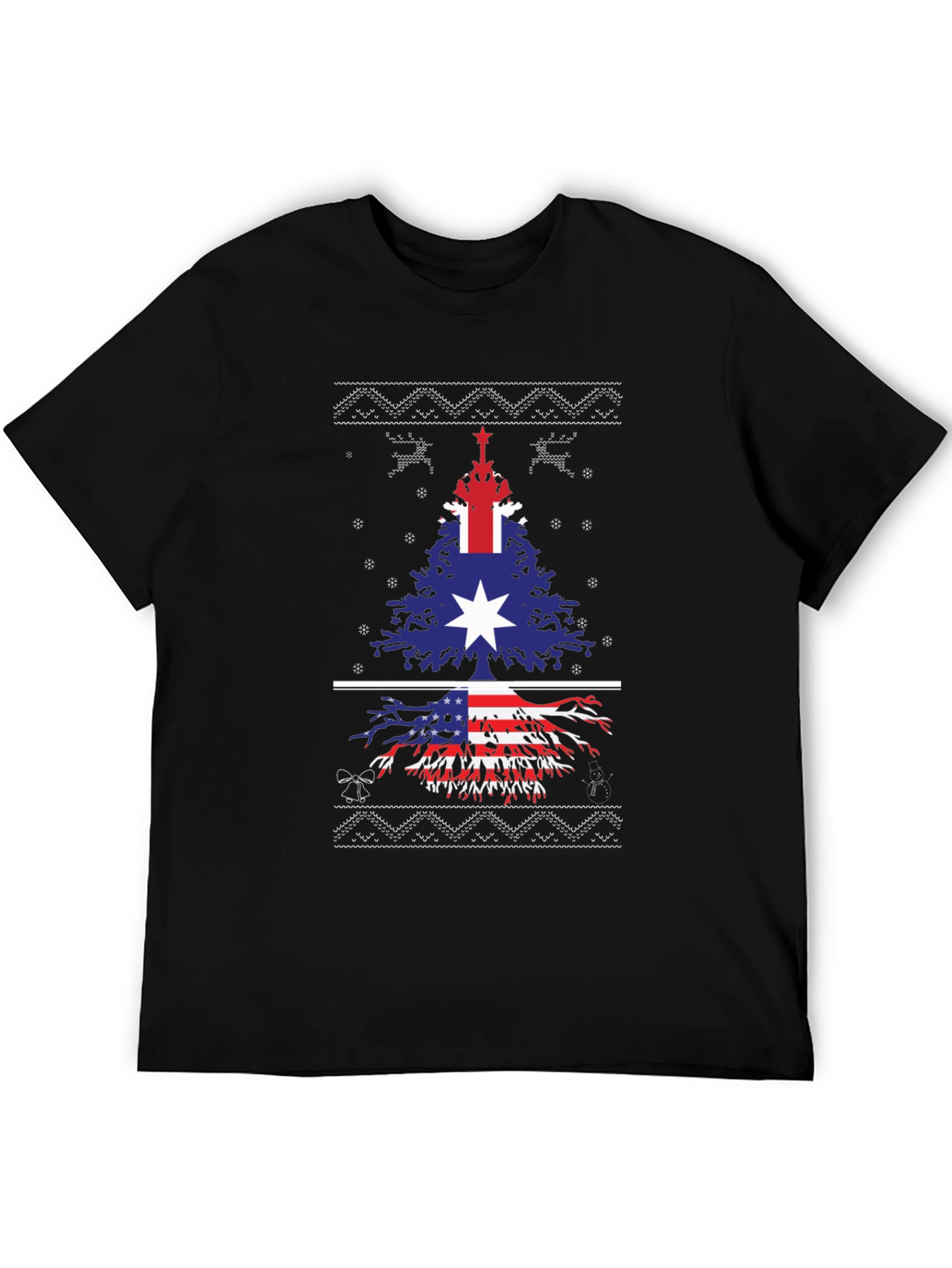 Festive Dual Flag Tree Graphic Tee