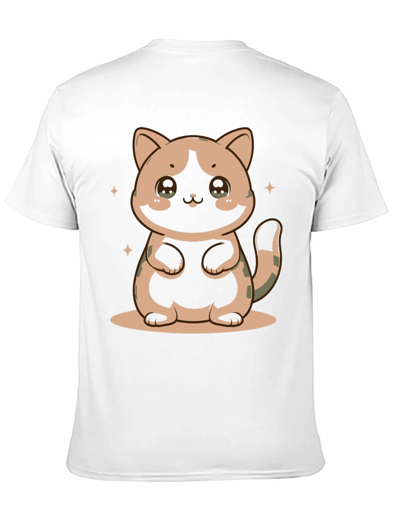 Cute Cat Graphic Print Black T-Shirt