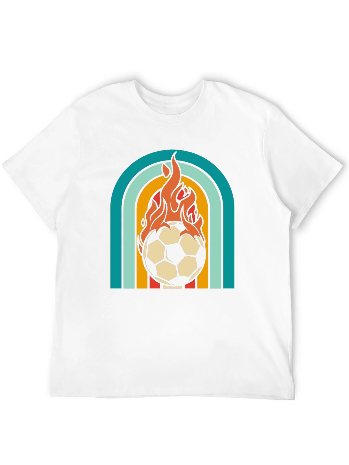 Retro Flaming Soccer Ball Graphic Tee
