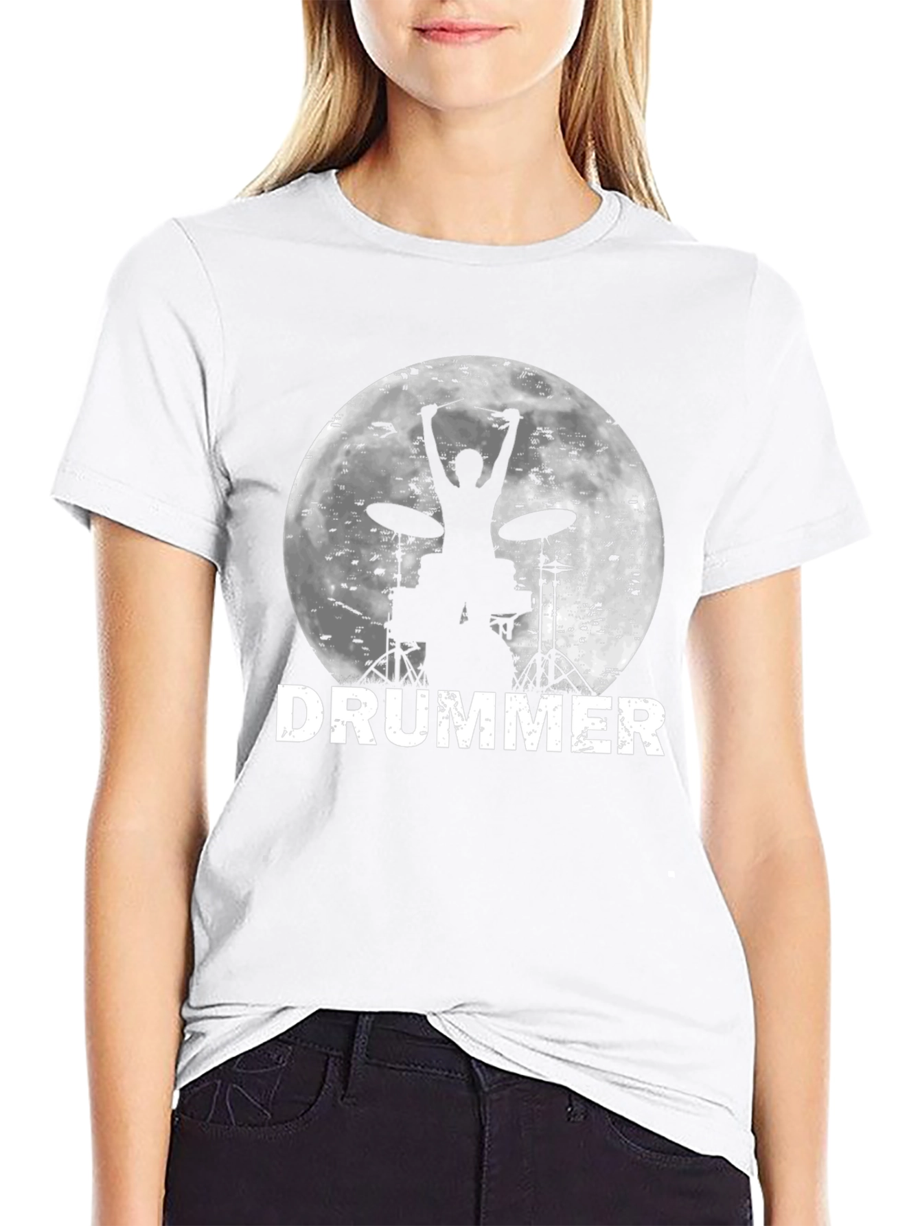 Drummer Silhouette T-Shirt - Music Lover Tee