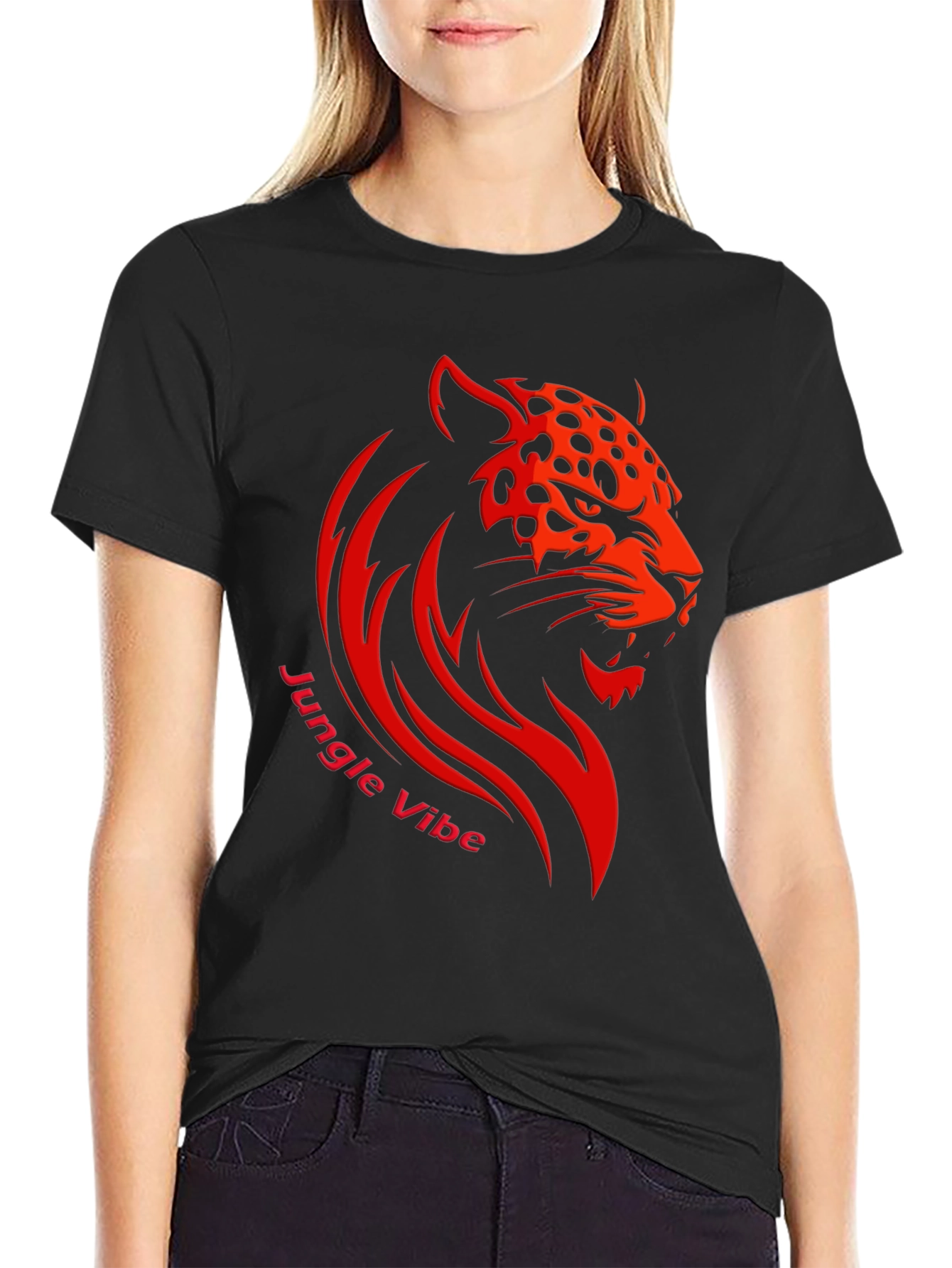 Bold Jungle Vibe Tee - Fierce Leopard Design