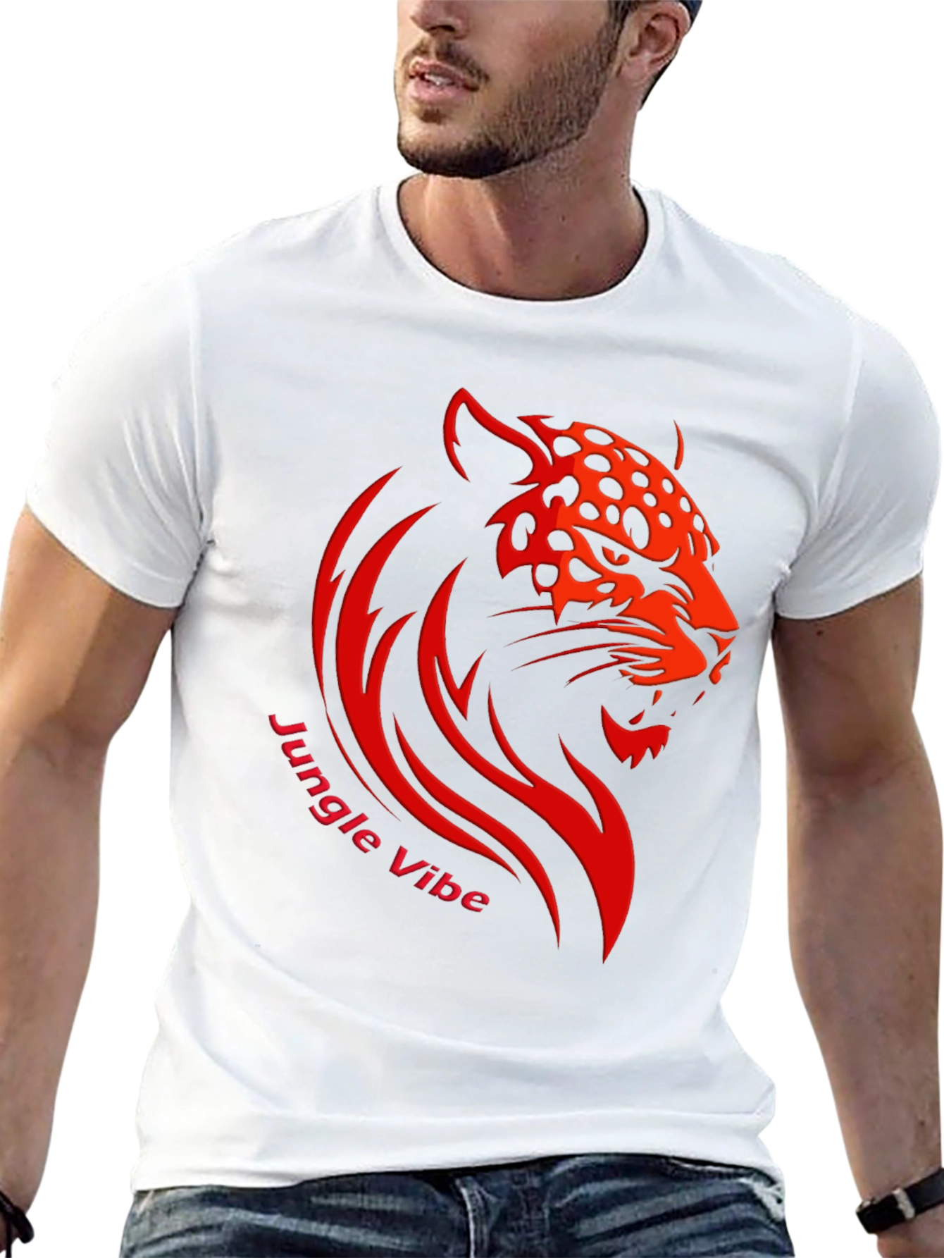 Bold Jungle Vibe Tee - Fierce Leopard Design