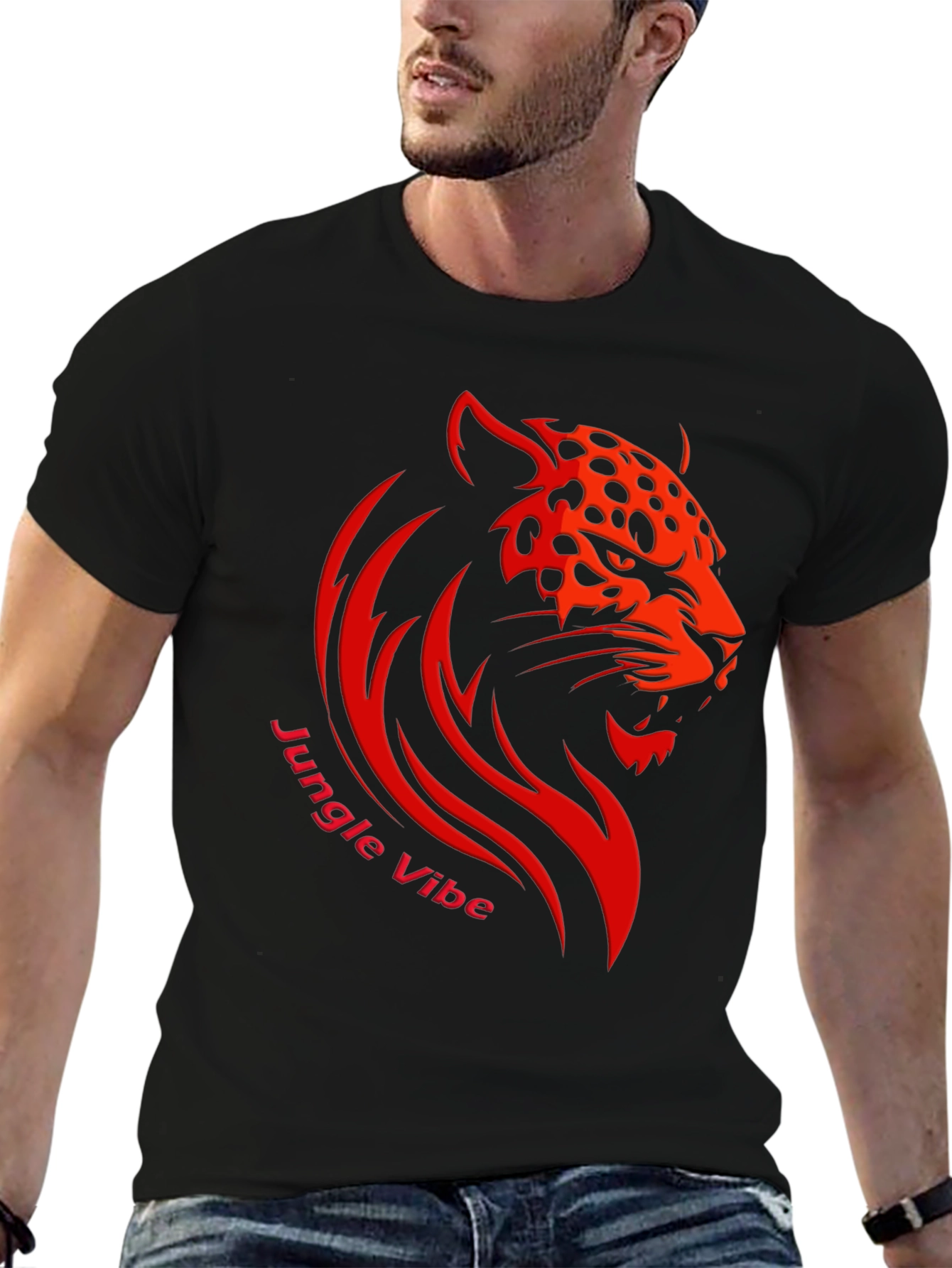 Bold Jungle Vibe Tee - Fierce Leopard Design