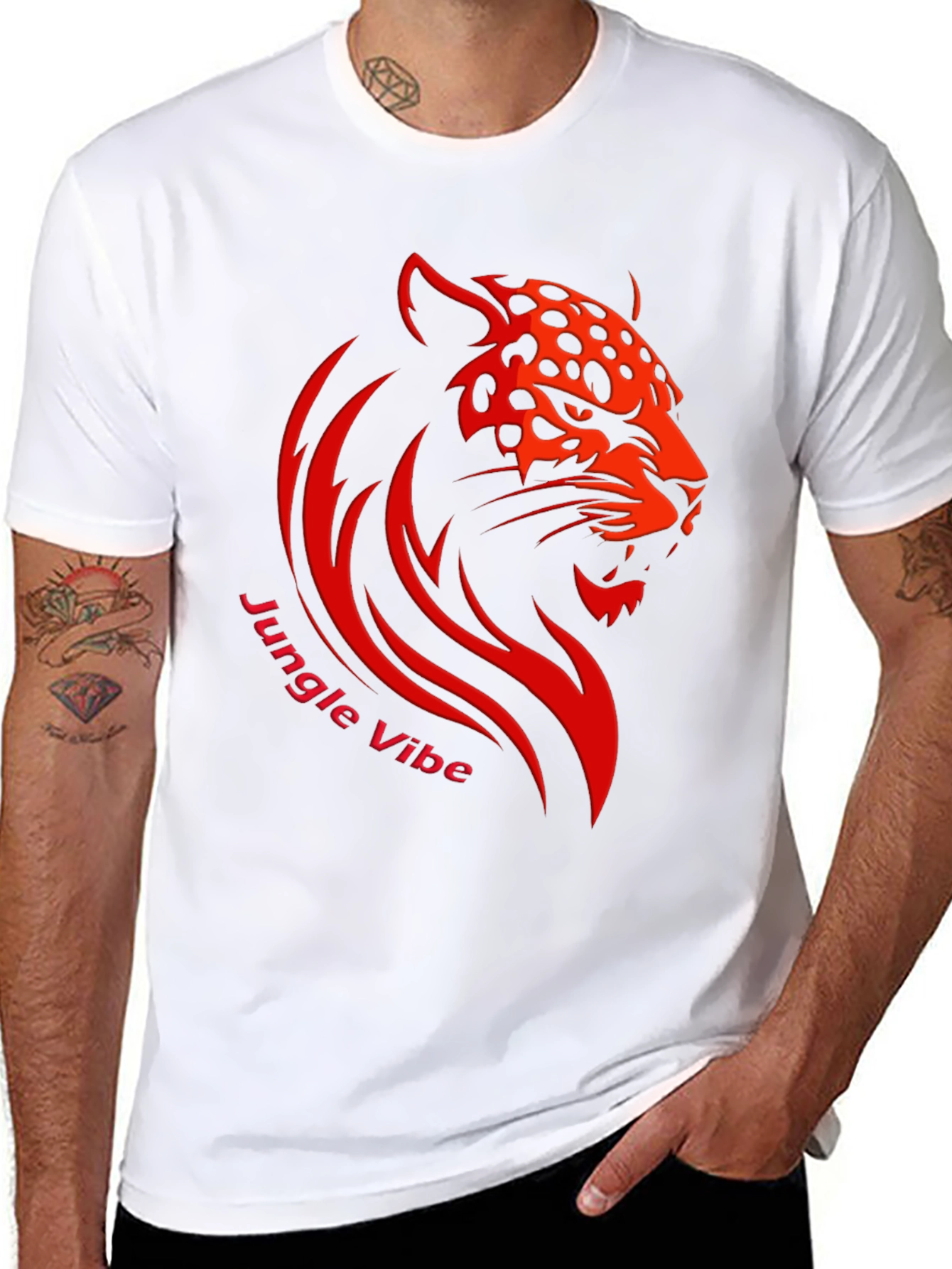 Bold Jungle Vibe Tee - Fierce Leopard Design