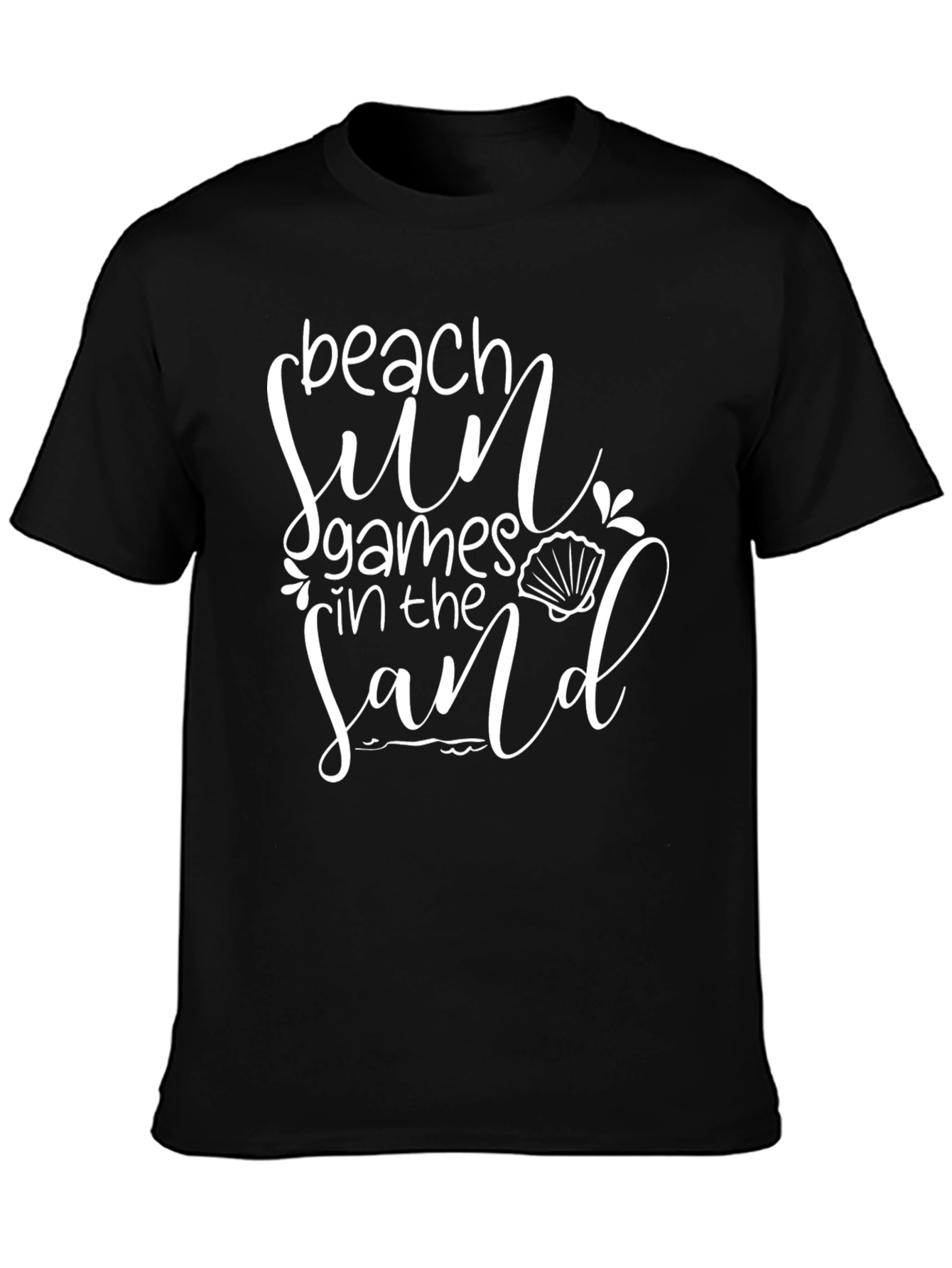 Beach Sun Games in the Sand Black T-Shirt