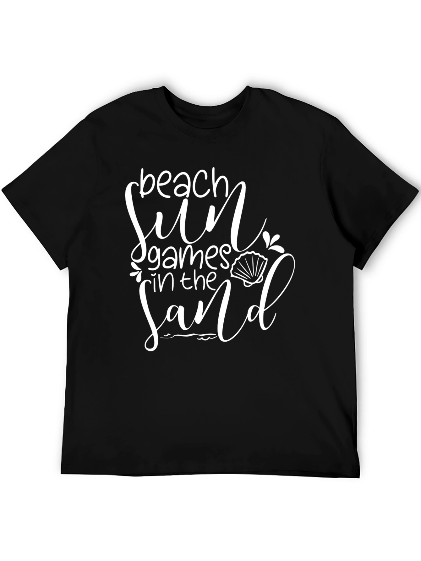Beach Sun Games in the Sand Black T-Shirt