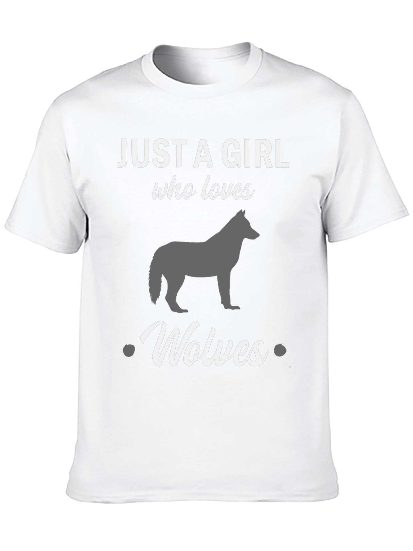 Just a Girl Who Loves Wolves Black T-Shirt