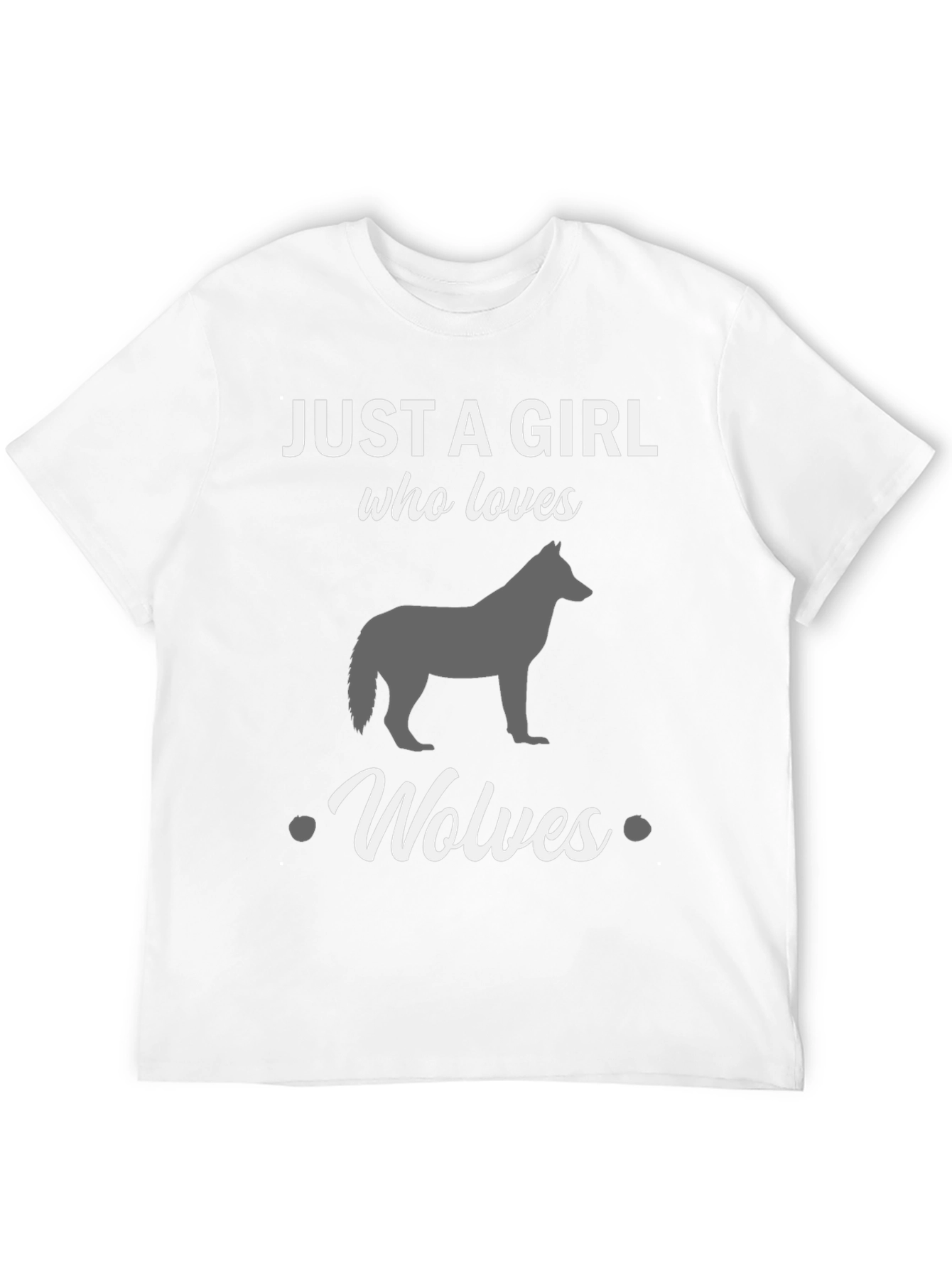 Just a Girl Who Loves Wolves Black T-Shirt