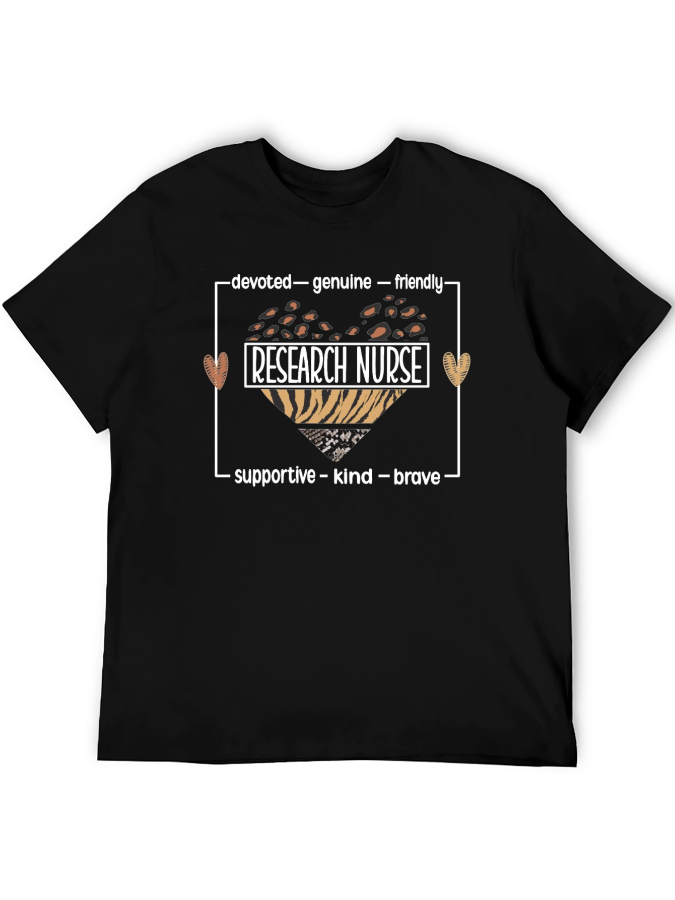 Research Nurse Leopard Heart Graphic Tee