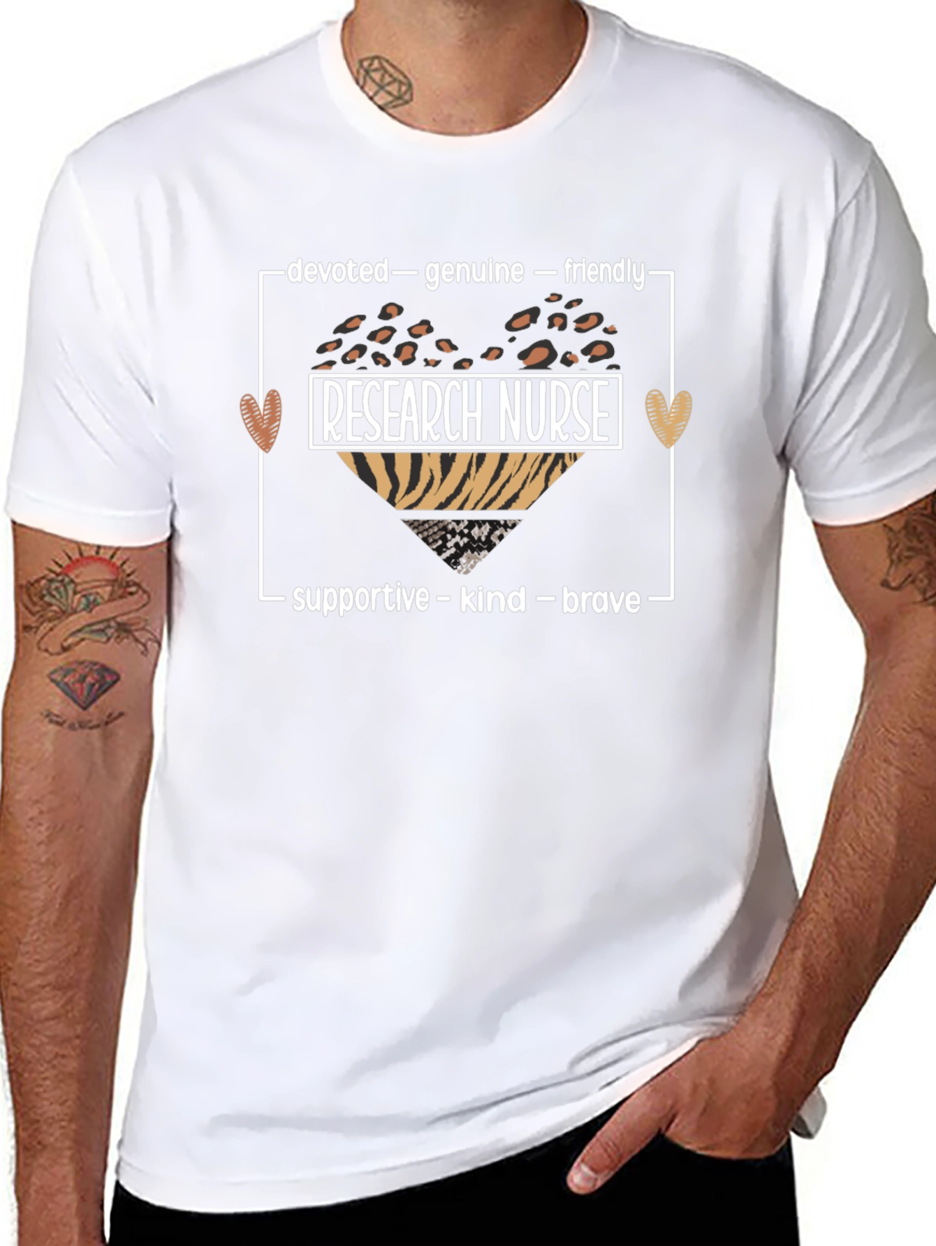 Research Nurse Leopard Heart Graphic Tee