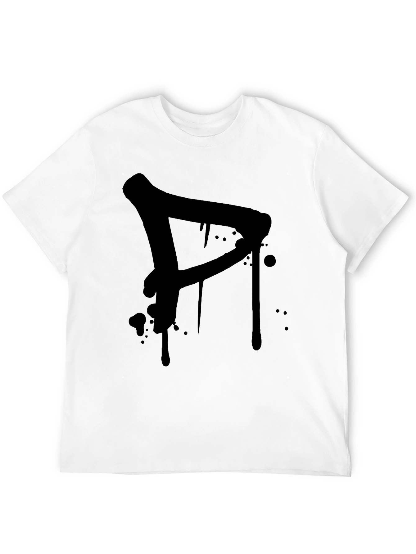 Mens Black T-Shirt with Graffiti Style Letter