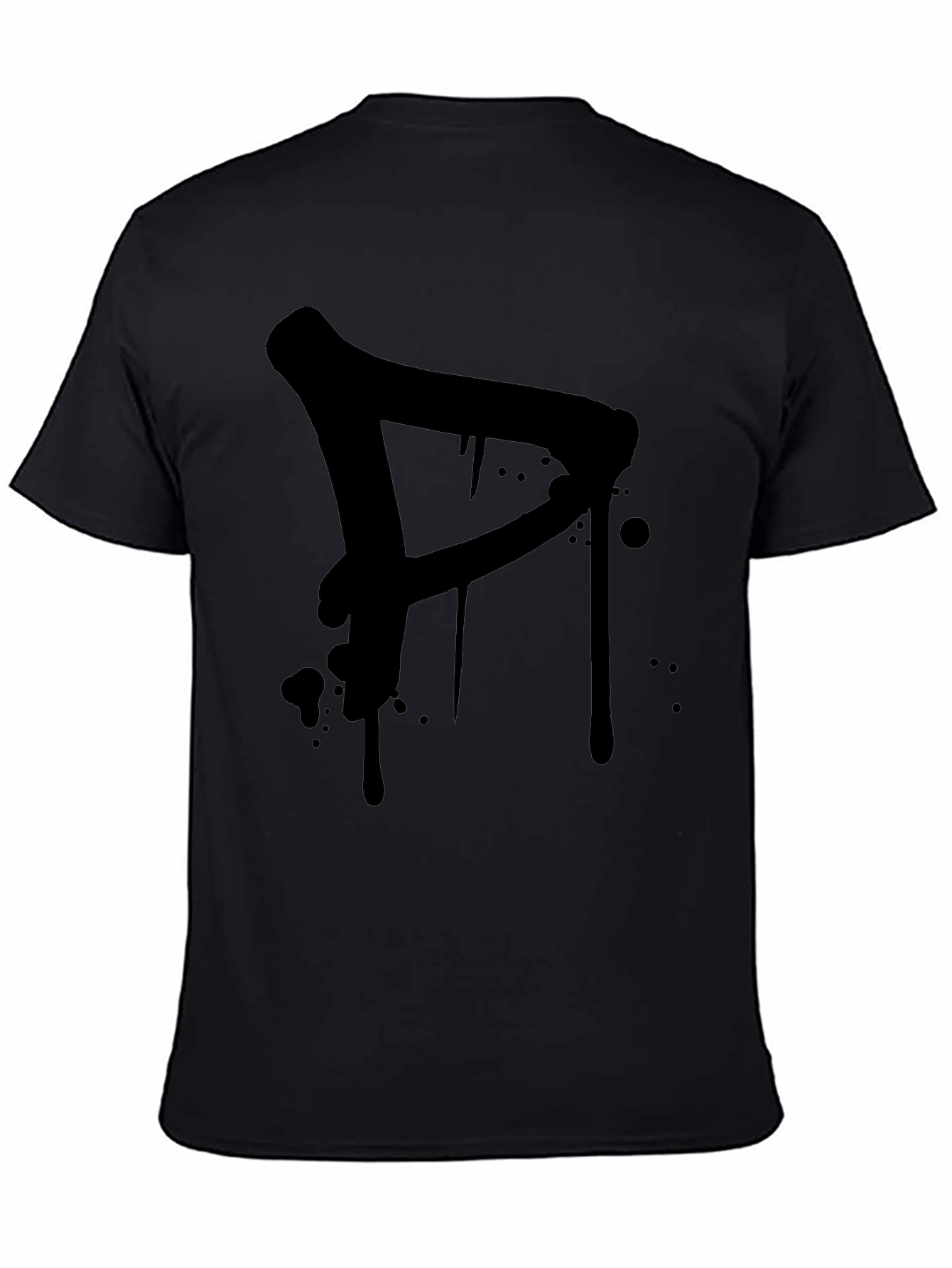Mens Black T-Shirt with Graffiti Style Letter