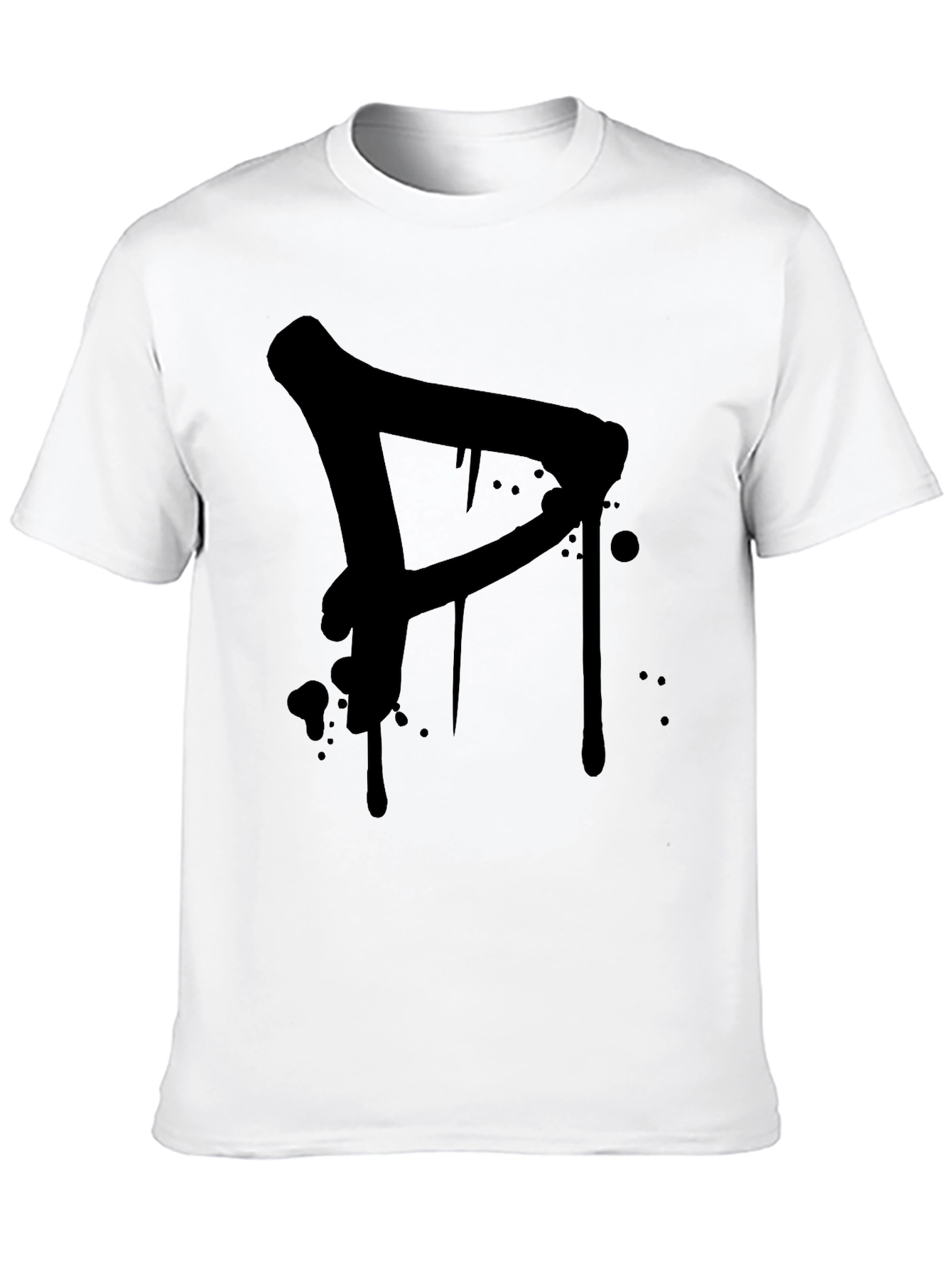 Mens Black T-Shirt with Graffiti Style Letter
