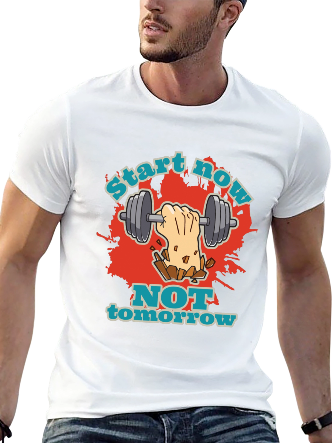Start Now T-Shirt: Motivational Gym Workout Tee